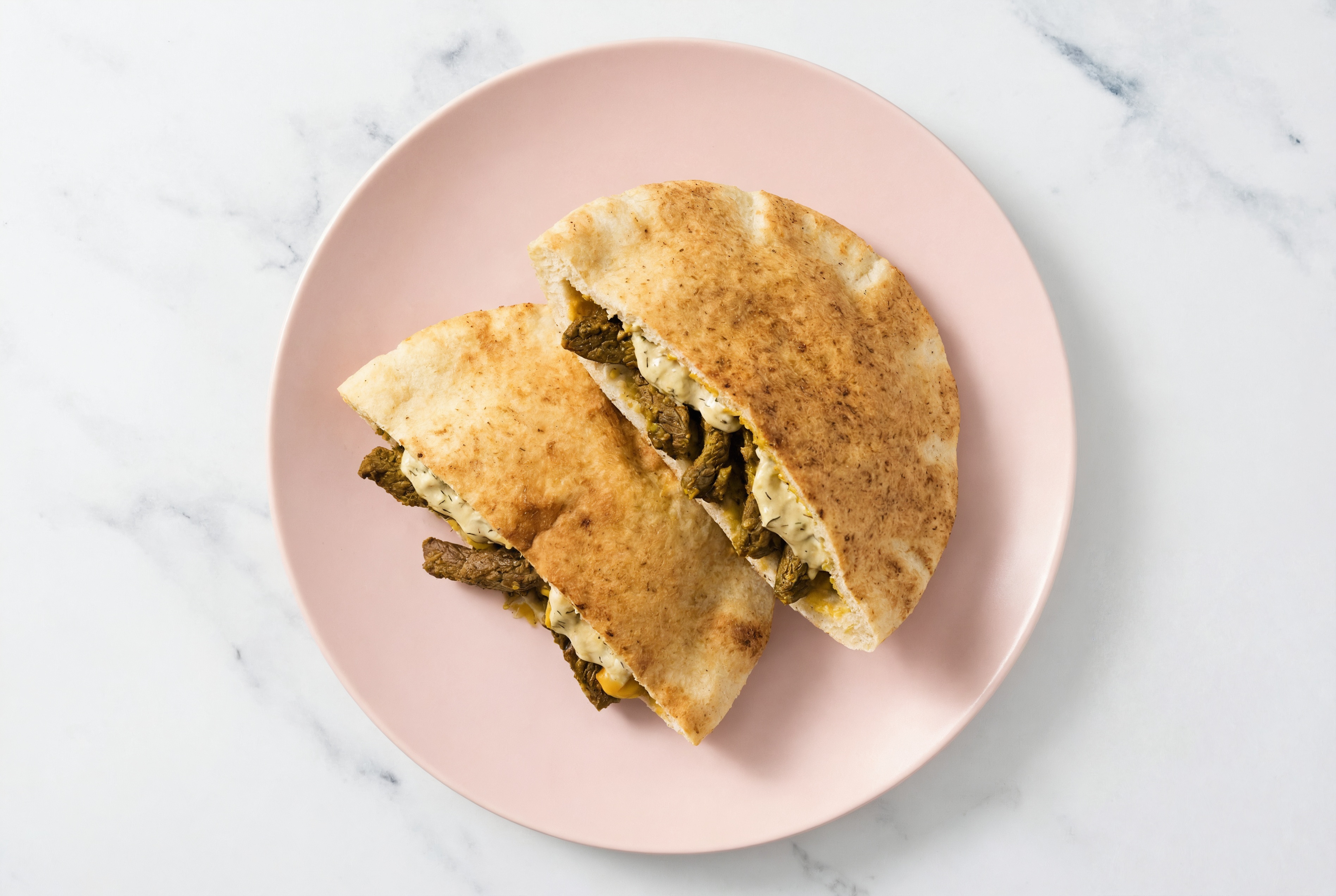  Curry Beef + Homemade Hummus Traditional Pita Pocket