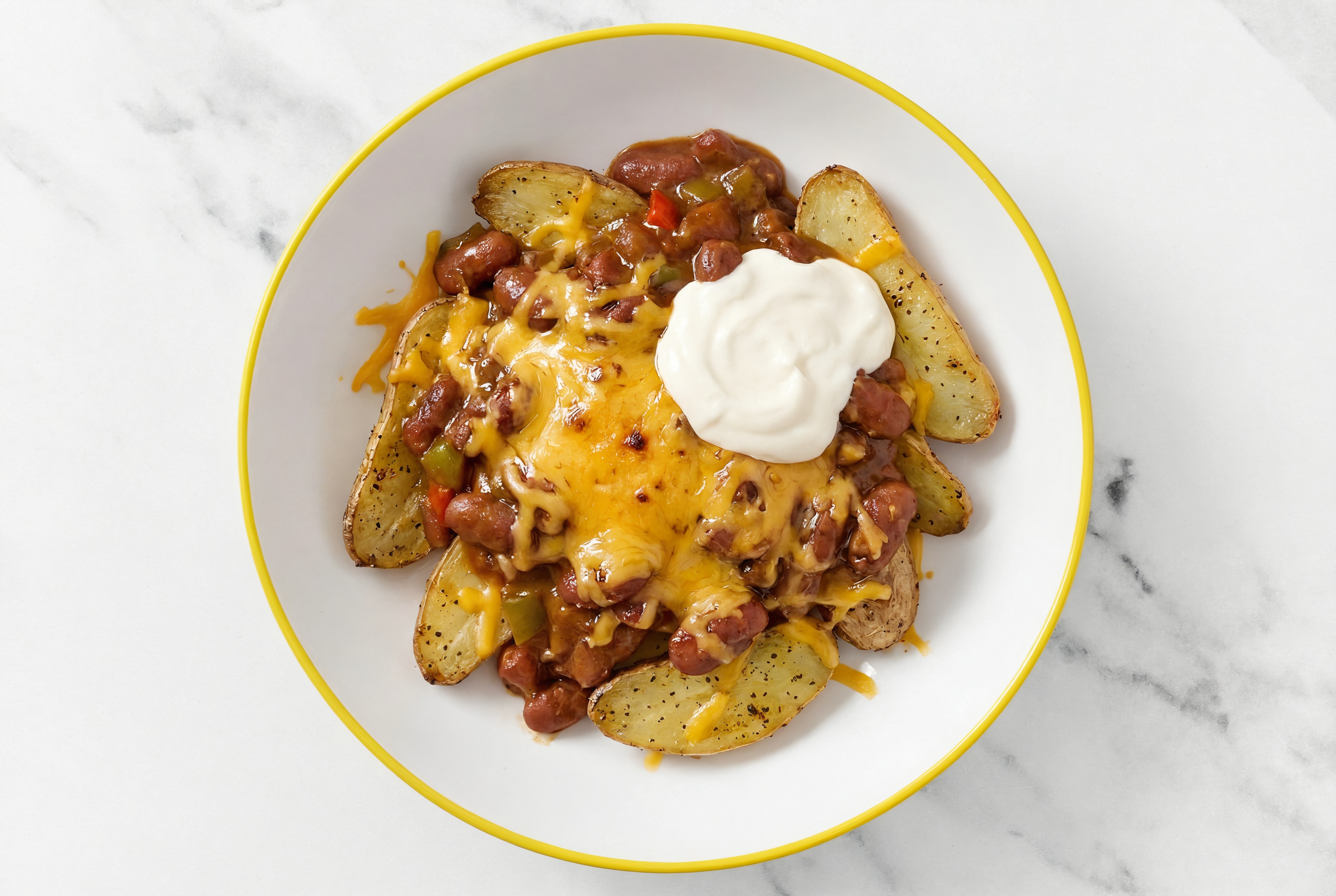 Creole Red Bean Potato Nachos