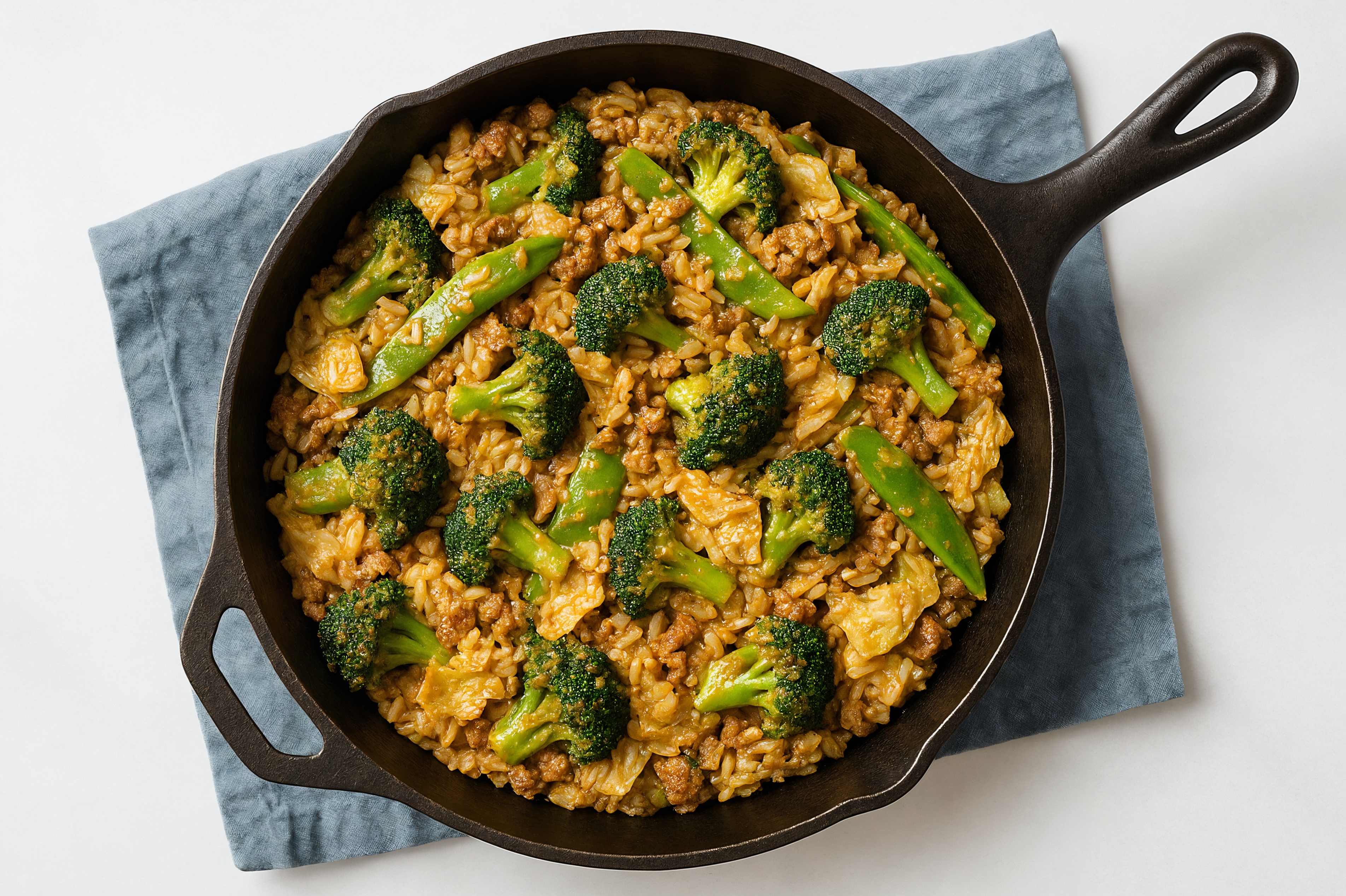 Thai Peanut Bok Choy + Ground Beef Patties Stir-Fry
