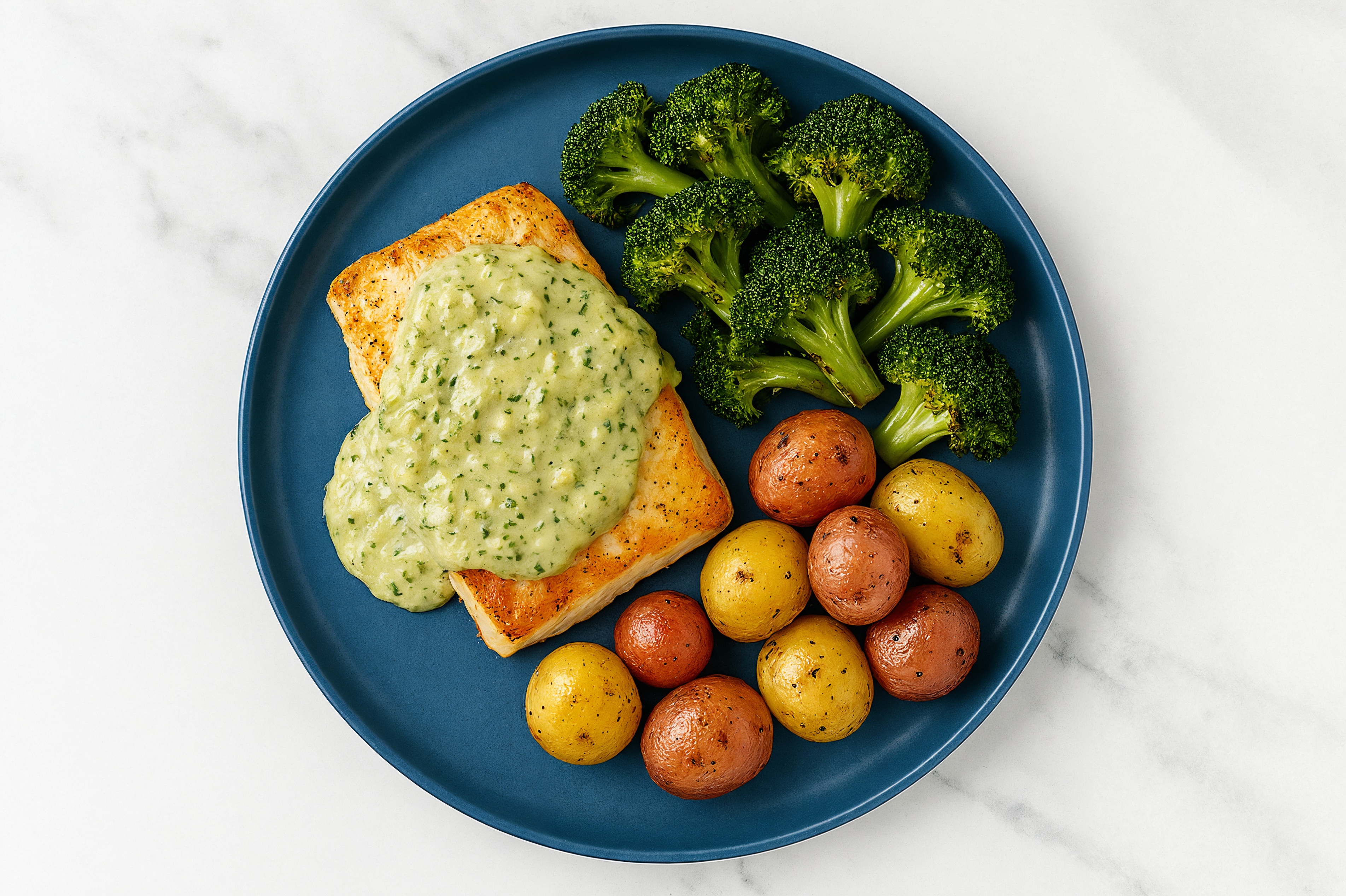 Halibut with Broccoli Florets and Spinach Artichoke