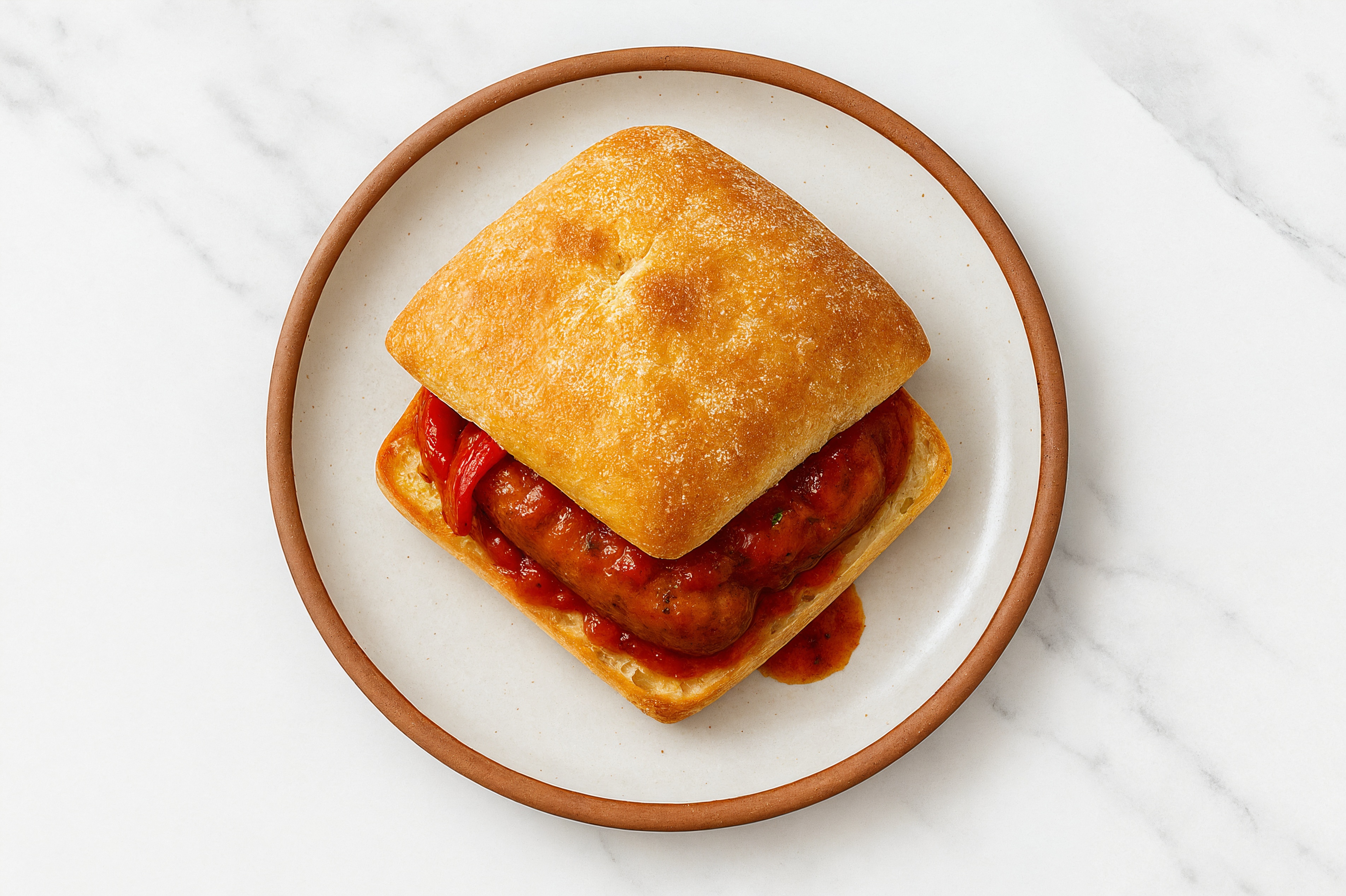 Italian Sausage Marinara on Ciabatta
