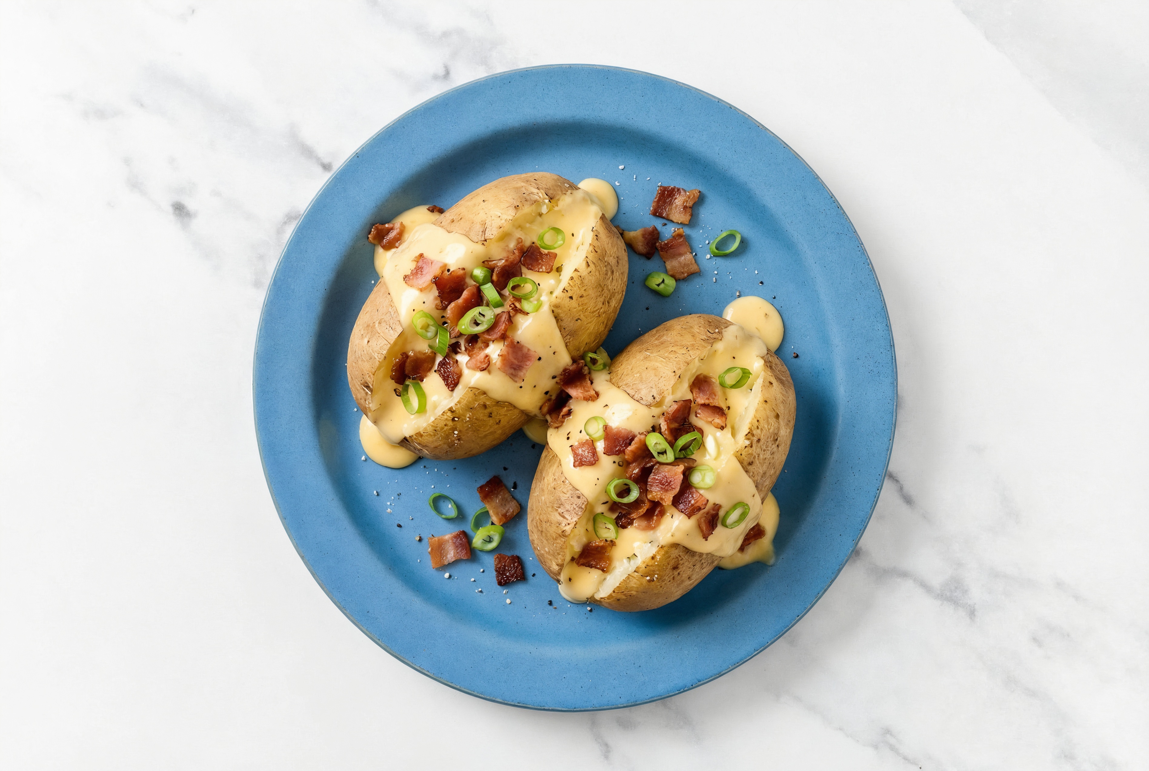 Applewood Smoked Pork Bacon + Cheddar Loaded Russet Potatoes