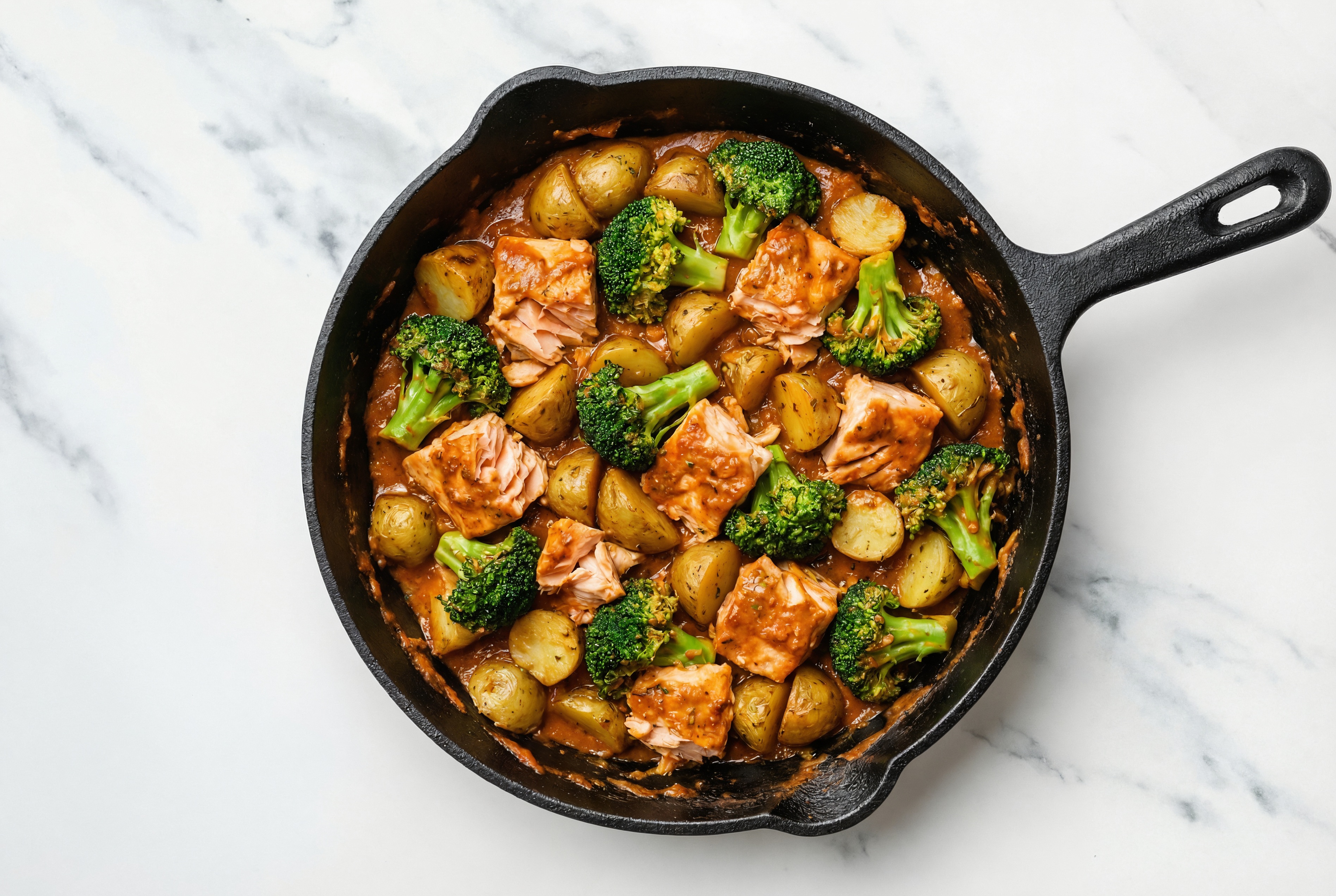 Salmon Tikka with Organic Broccoli + Rosemary Potatoes