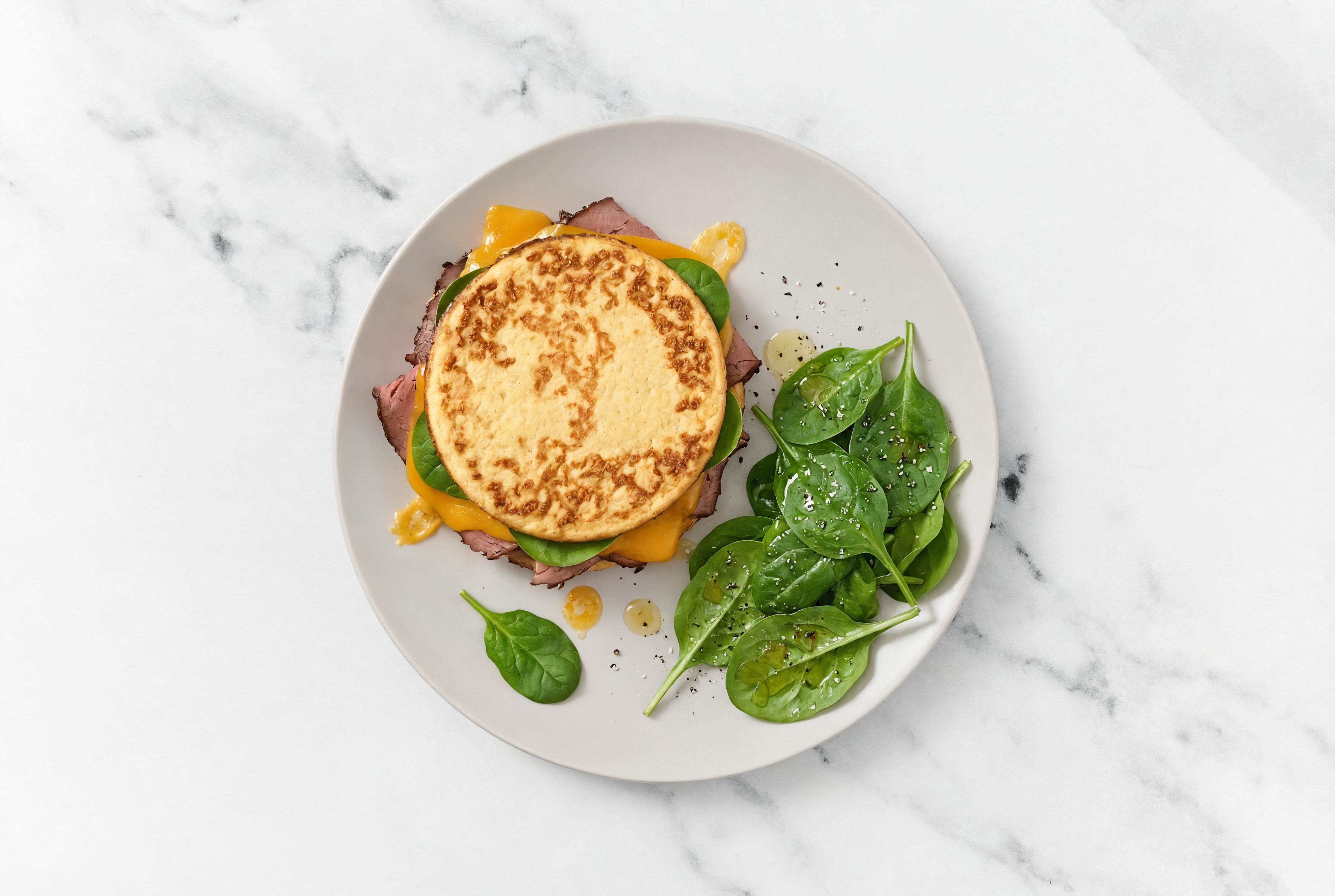 Carb-Conscious Roast Beef + Cheese Sandwich