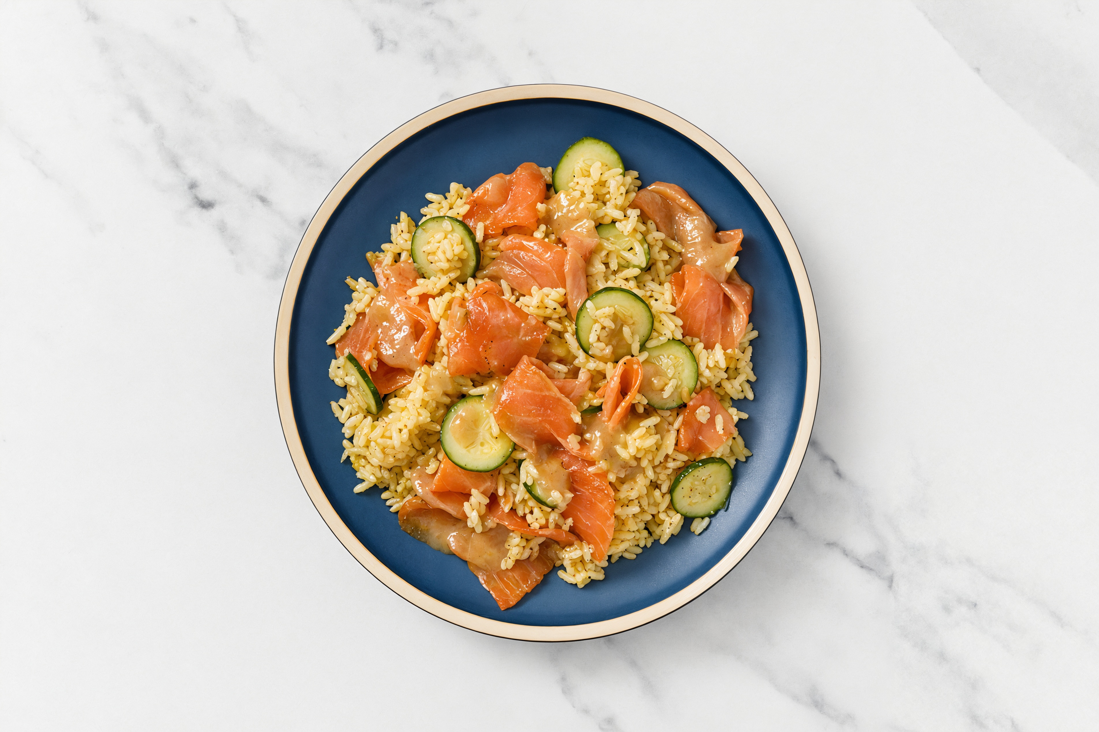 Gingery Ponzu Salmon + English Cucumber Seasoned Jasmine Rice Bowl