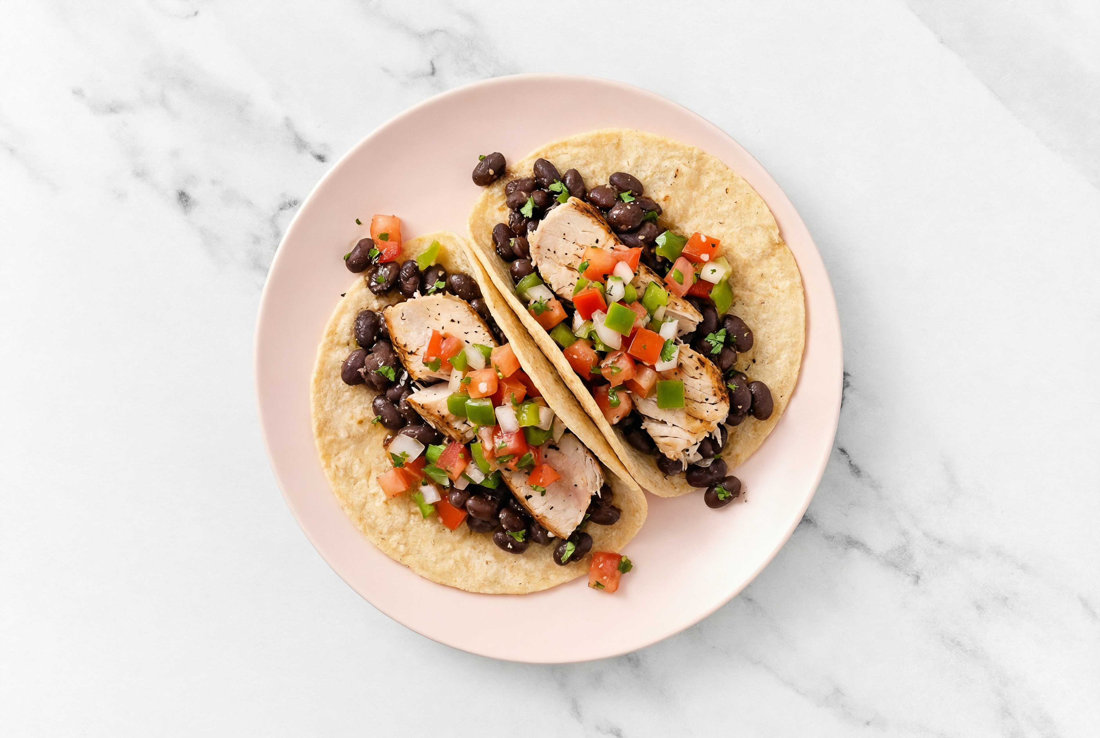 Cuban Spiced Black Beans Bean Tacos with Seared Tuna & Fresh Salsa