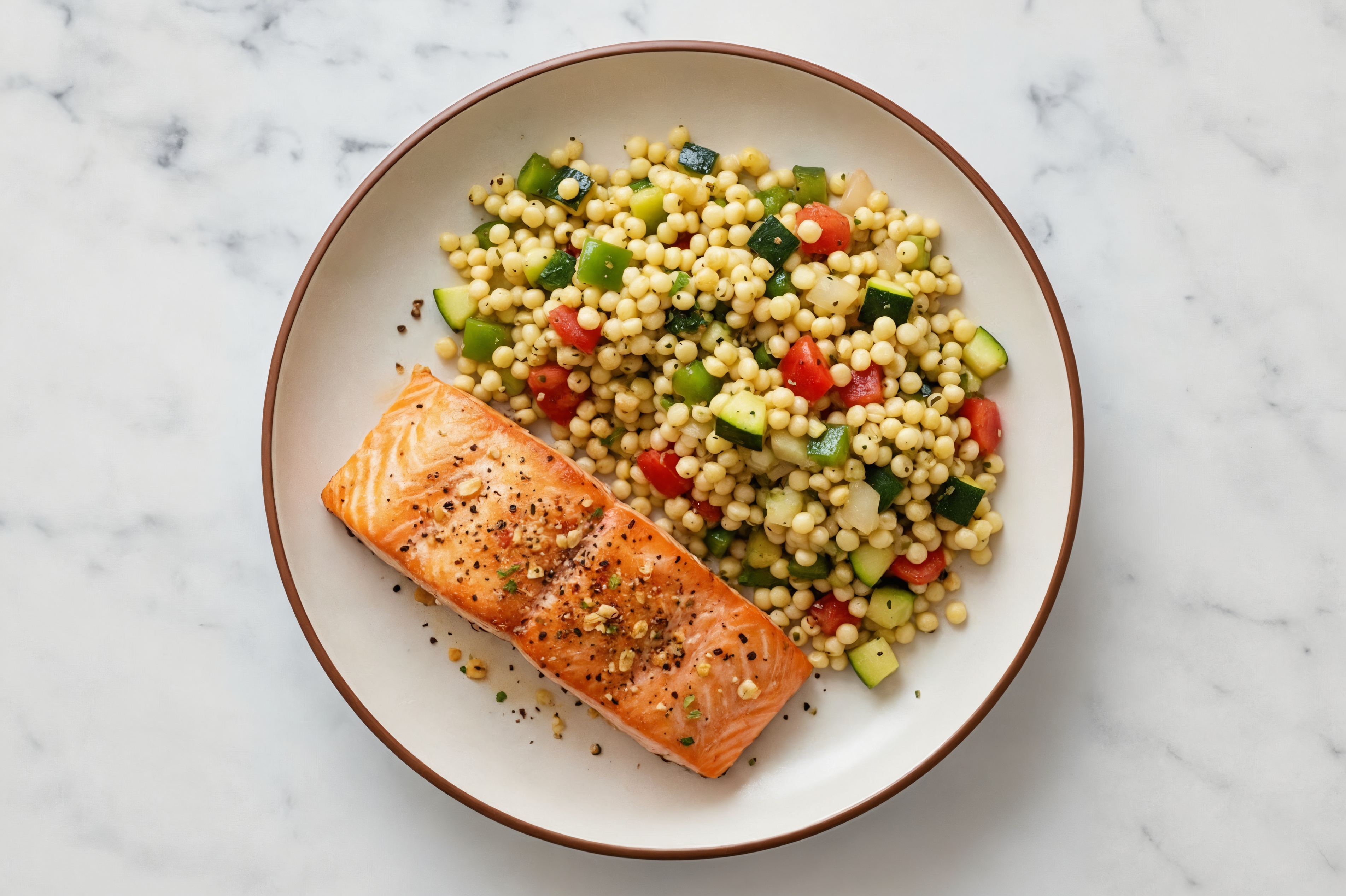  Pepper Salmon + Fresh Fiesta Cous Cous
