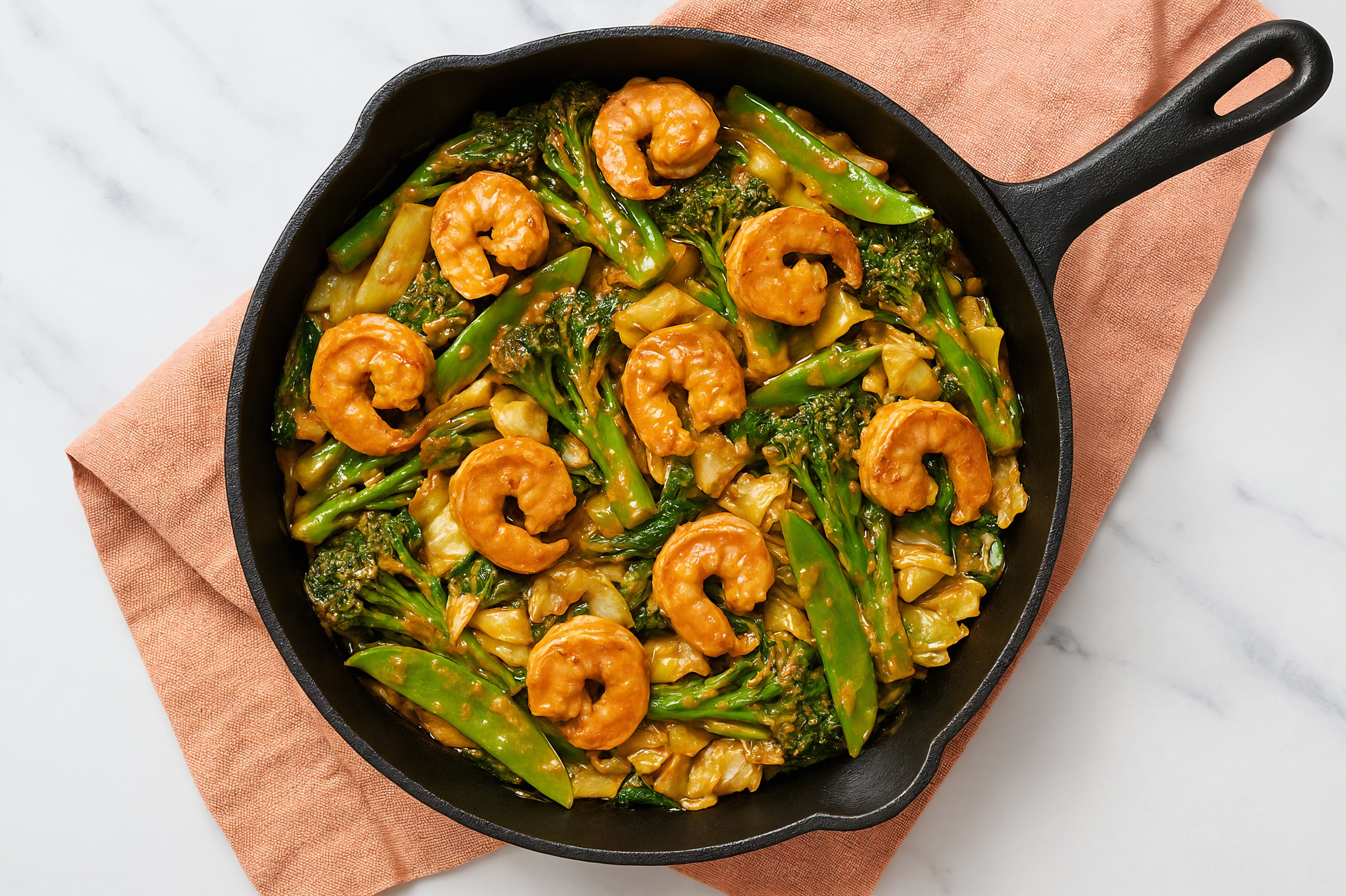 Thai Peanut Shrimp Stir-Fry with Broccoli & Bok Choy