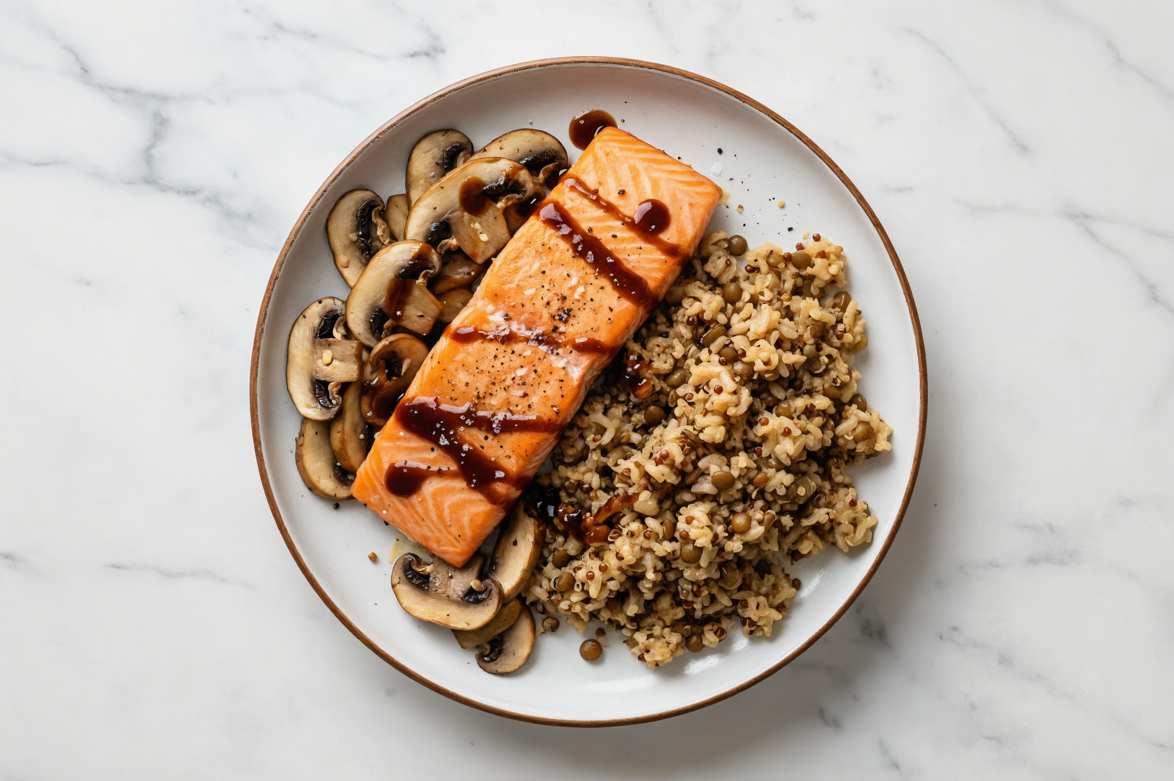Japanese BBQ Salmon + Mushrooms with Rice