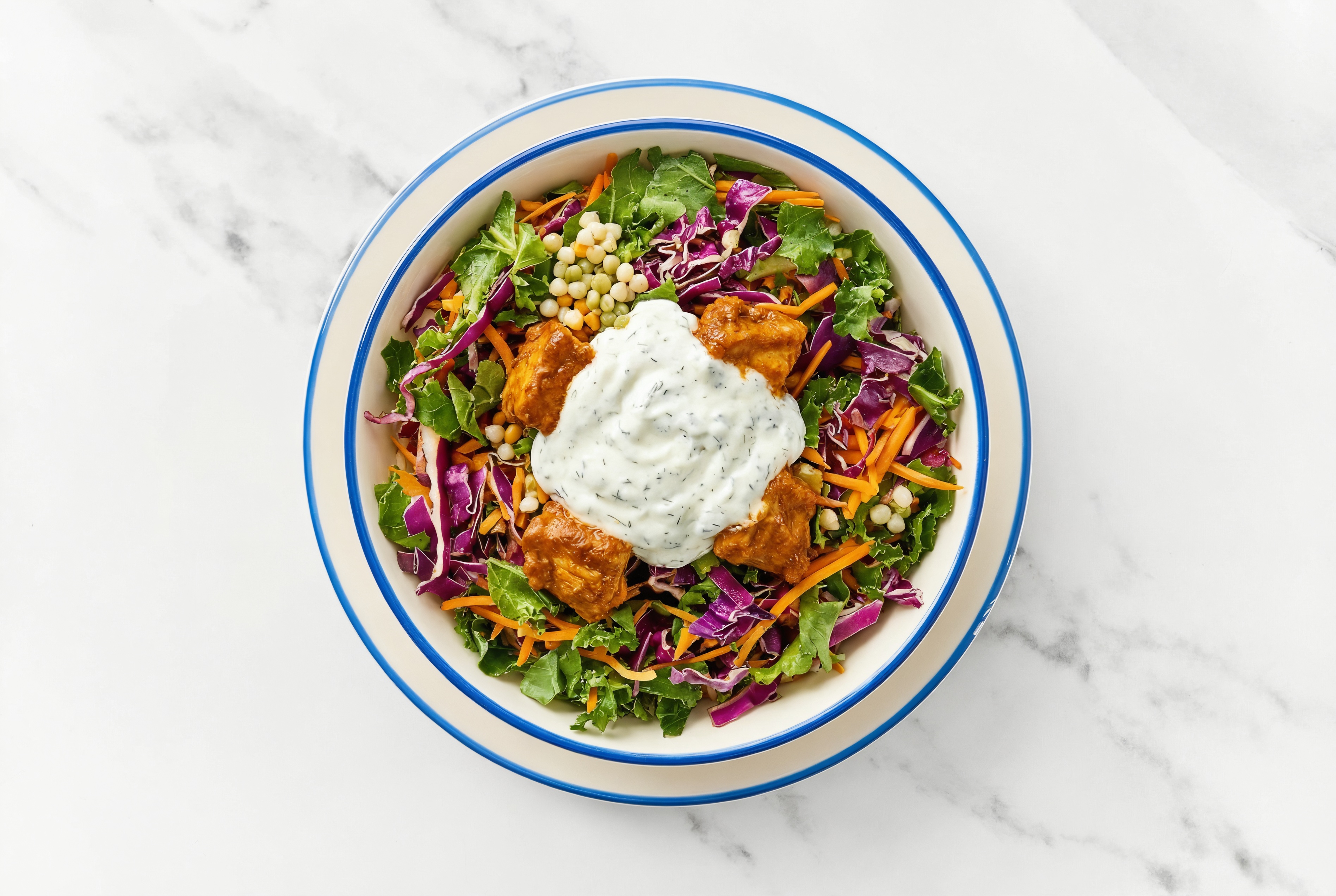 Bazaar-Style Chicken Tandoori Bowl with Feta Cucumber Tzatziki Dip