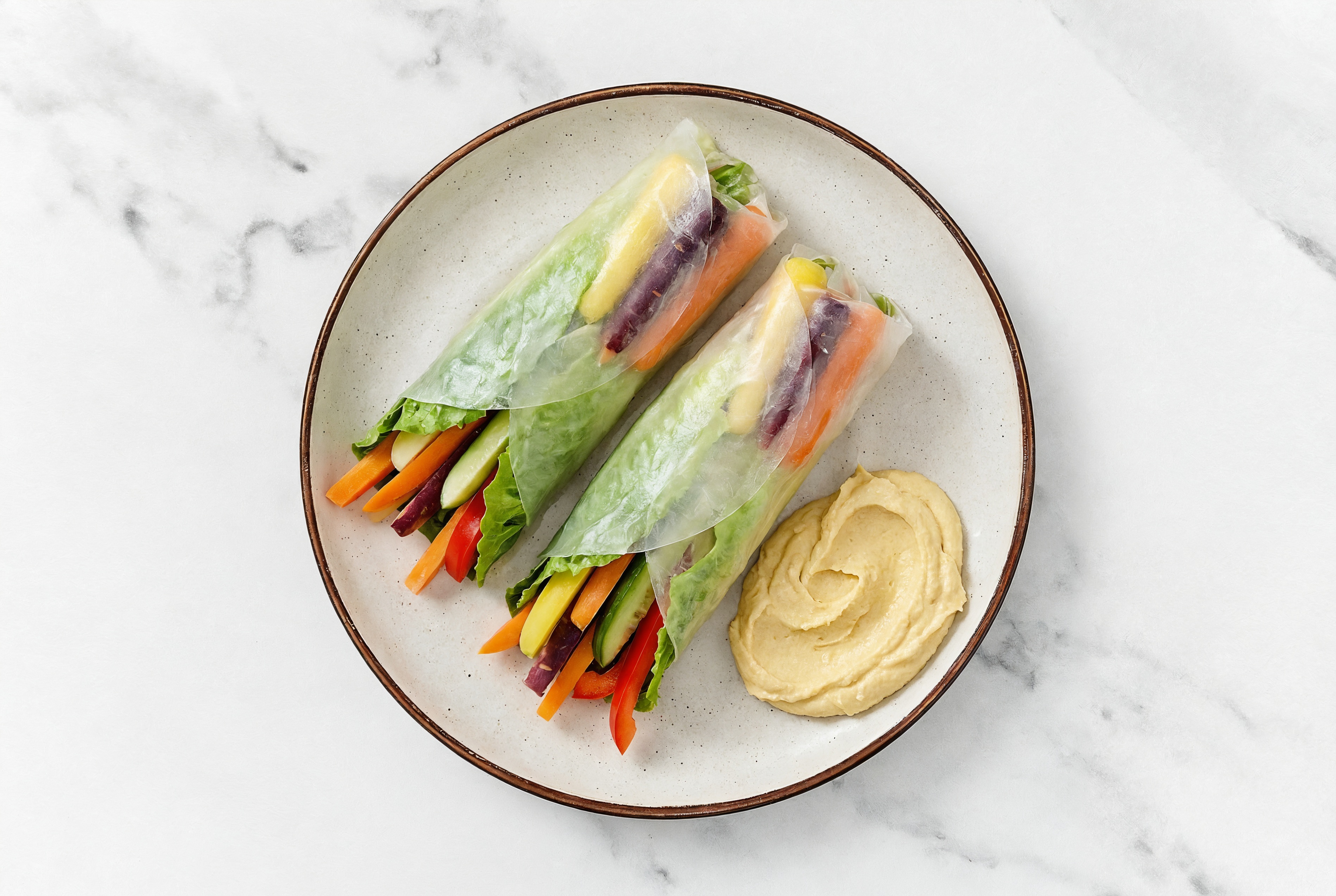  Olive Oil Sea Salt Hummus + Veggie Summer Rolls