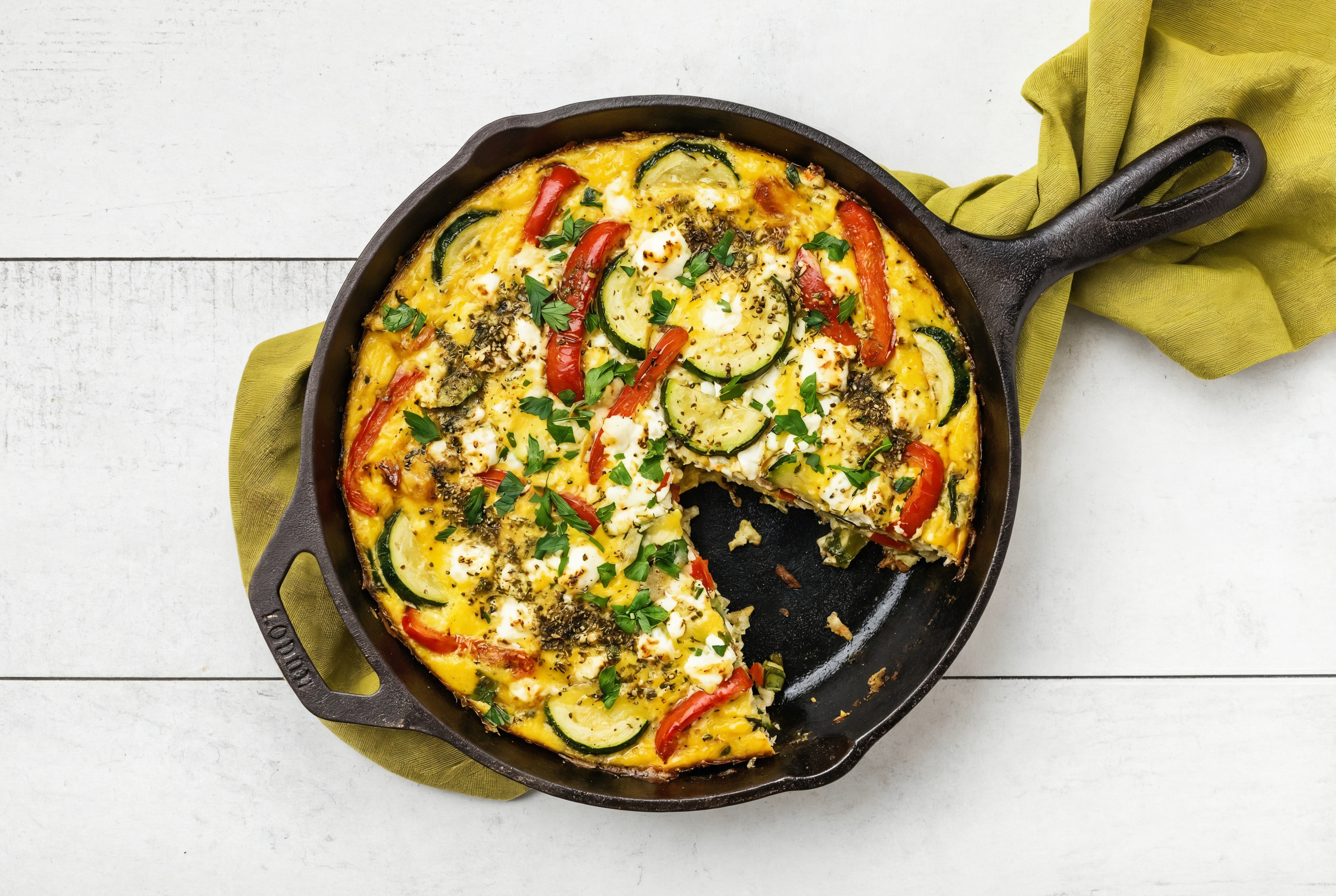Mediterranean Feta Frittata with Zucchini