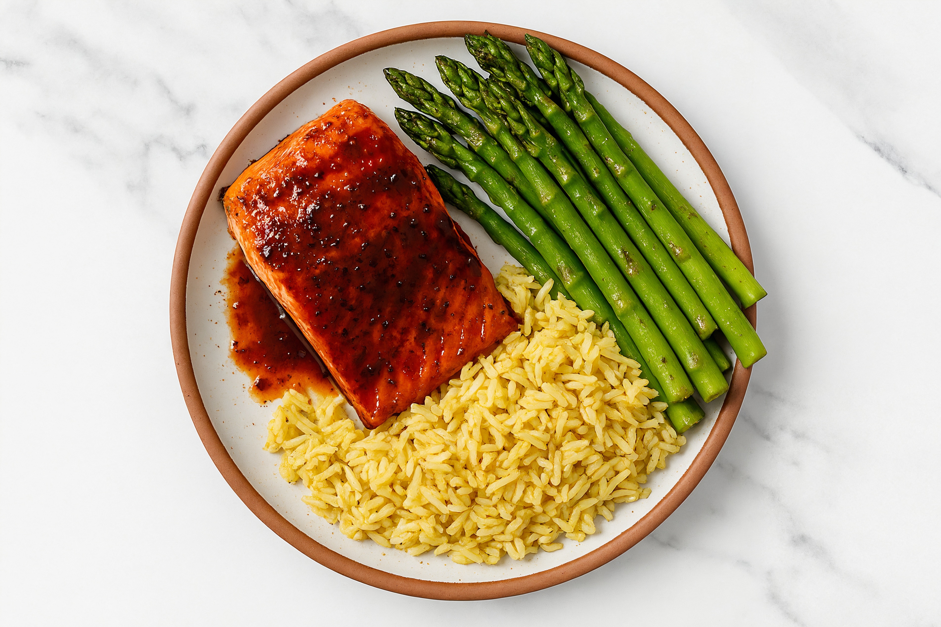Japanese BBQ Roasted Wild Salmon + Asparagus Over Rice