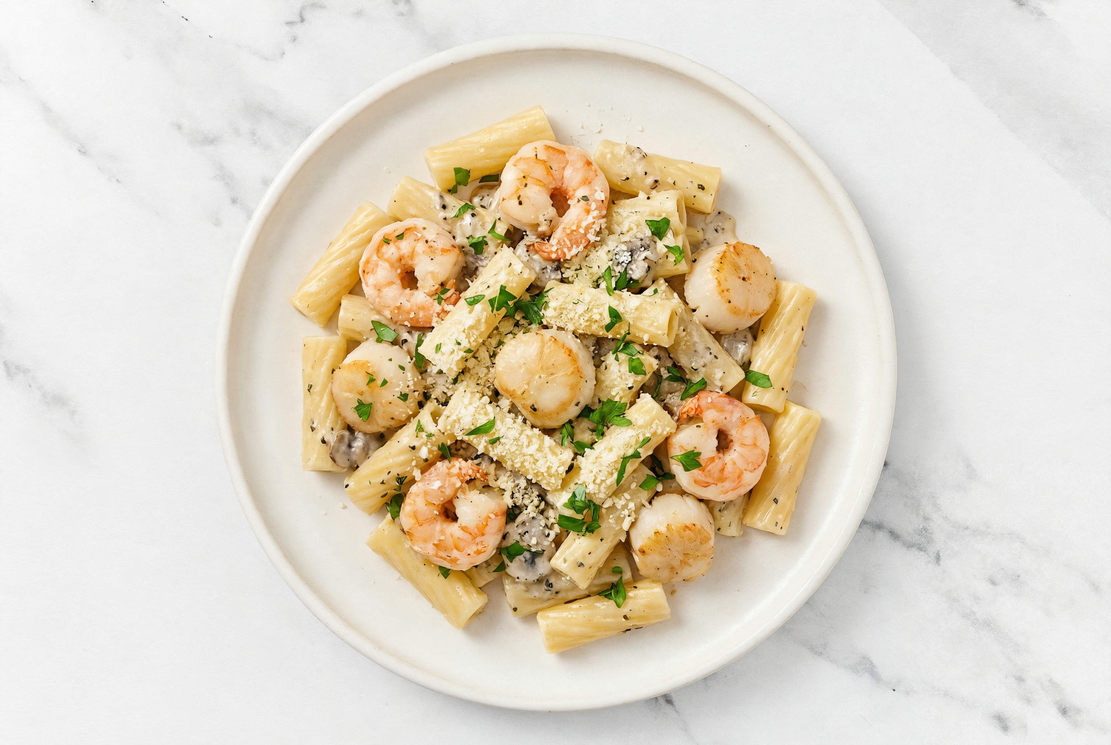 Shrimp + Scallop Rigatoni Pasta Truffle