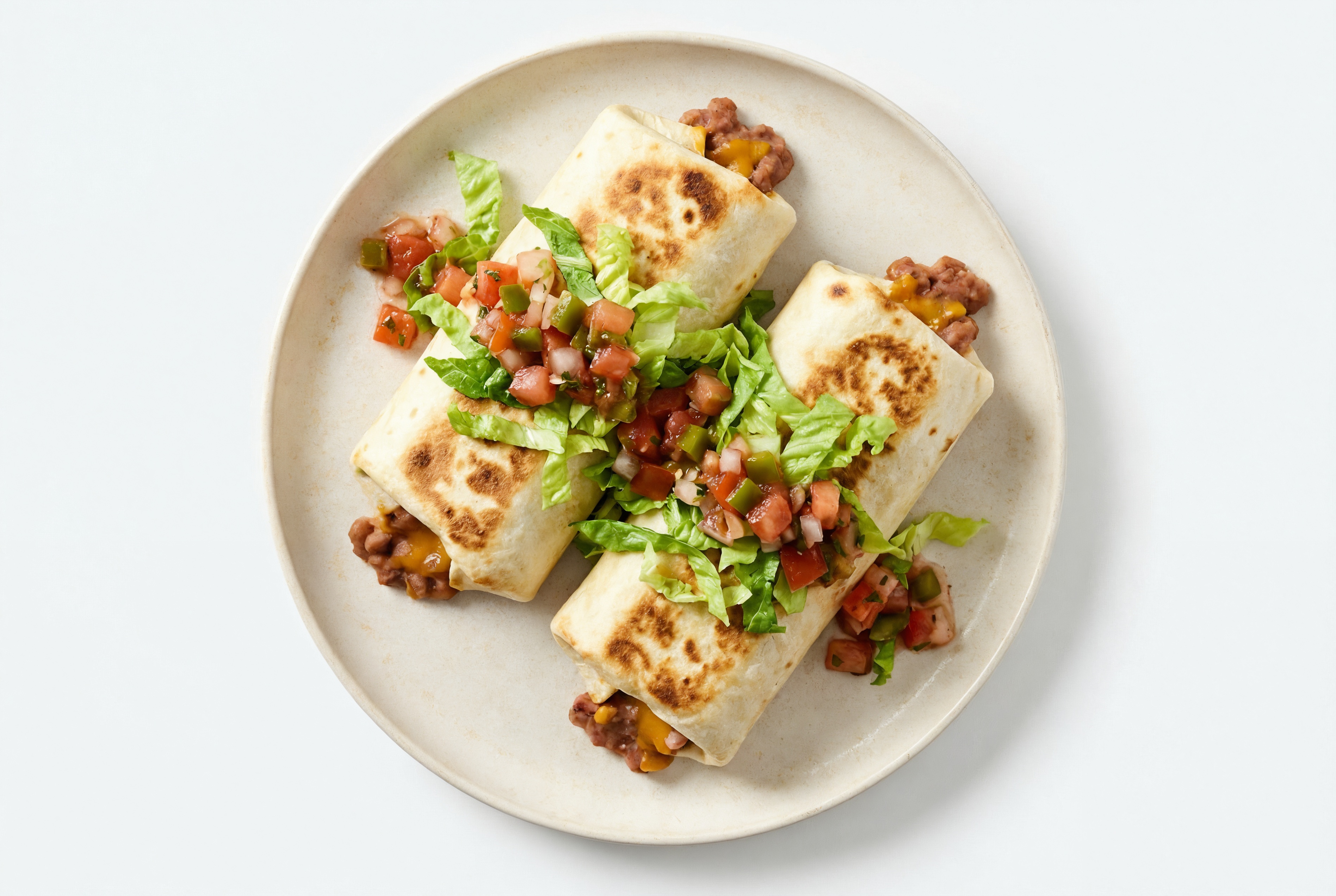 Herby Cheesy Refried Red Beans Bean Chimichangas
