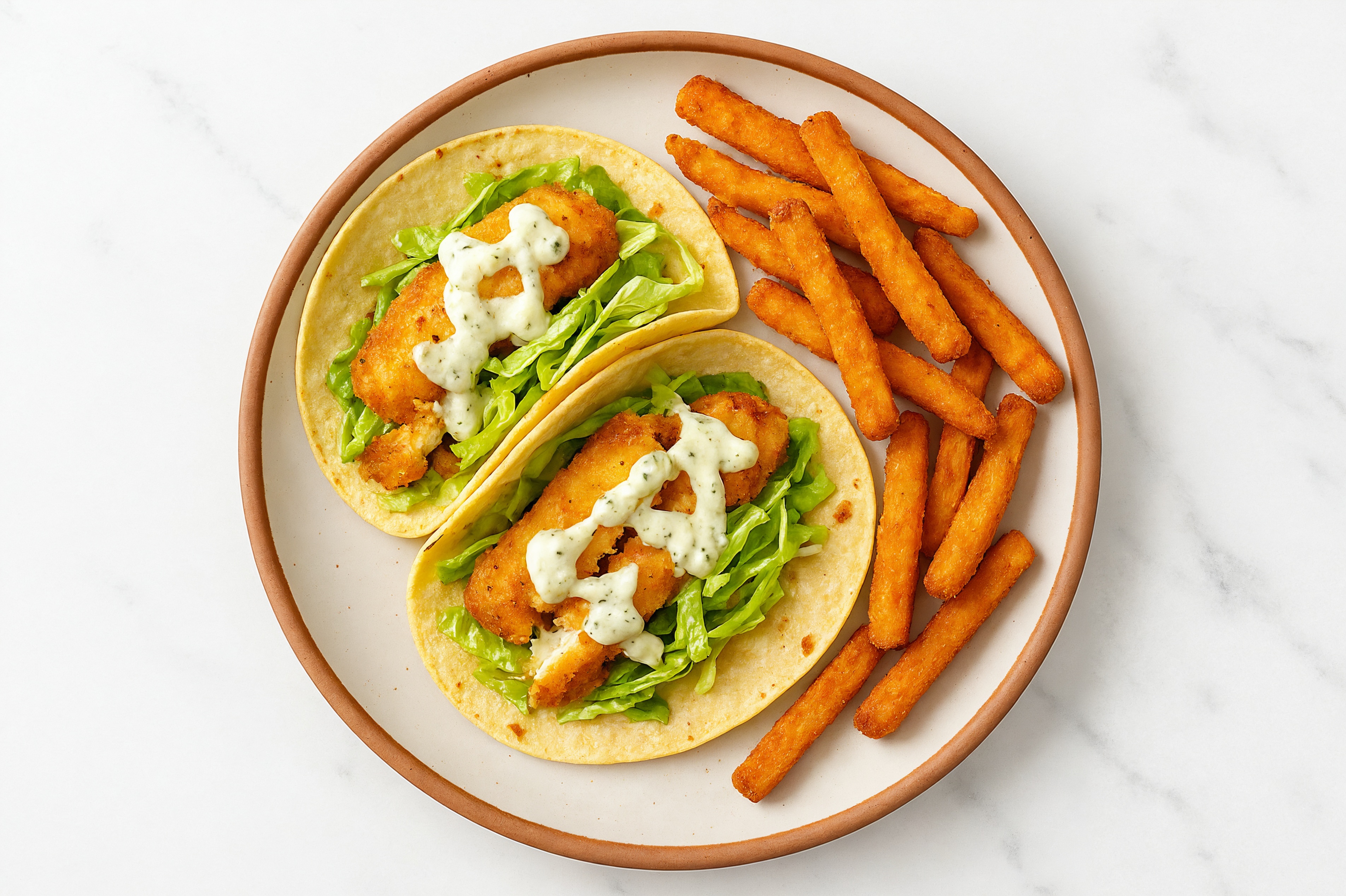 Oven Fried Fish Tacos + Chips