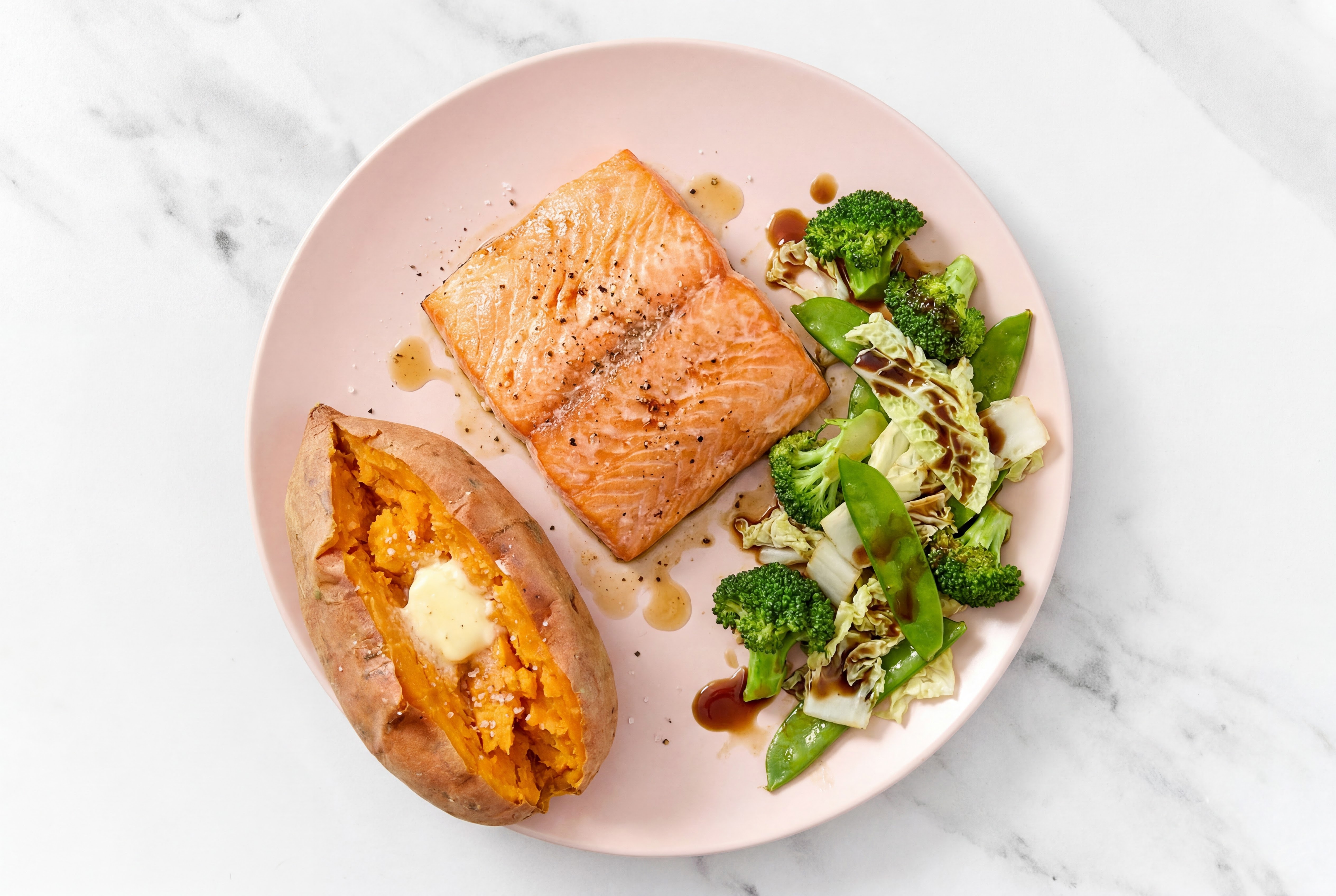 BBQ Wild Salmon Bok Choy + Sweet Potato