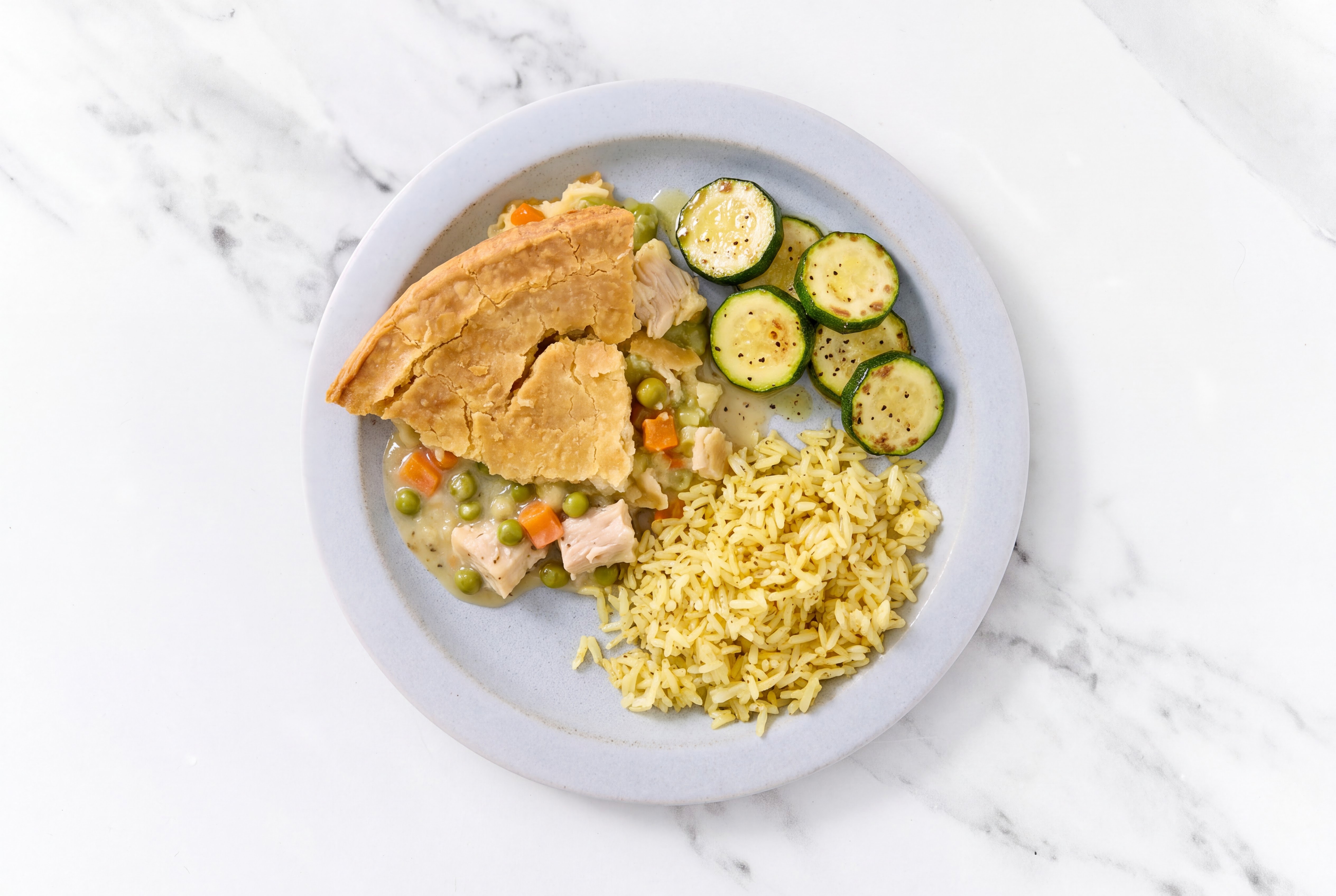 Chicken Pot Pie with Zucchini & Jasmine Rice