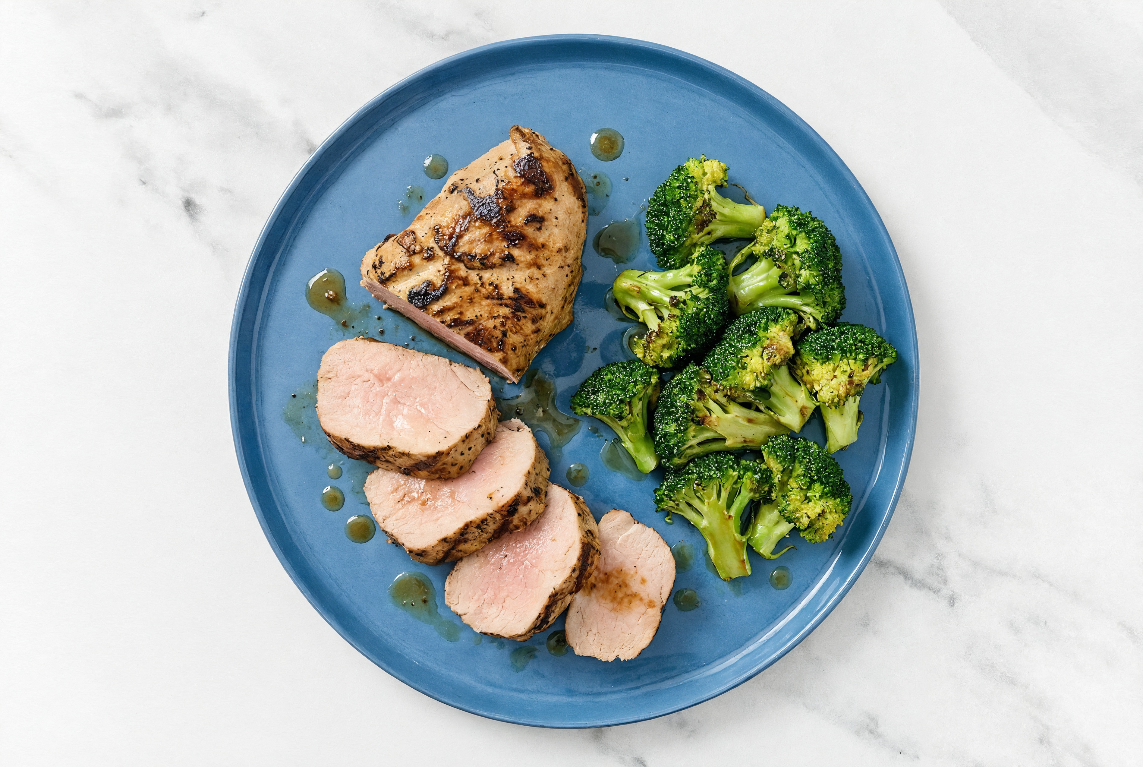 Grilled Pork Tenderloin + Steamed Organic Broccoli