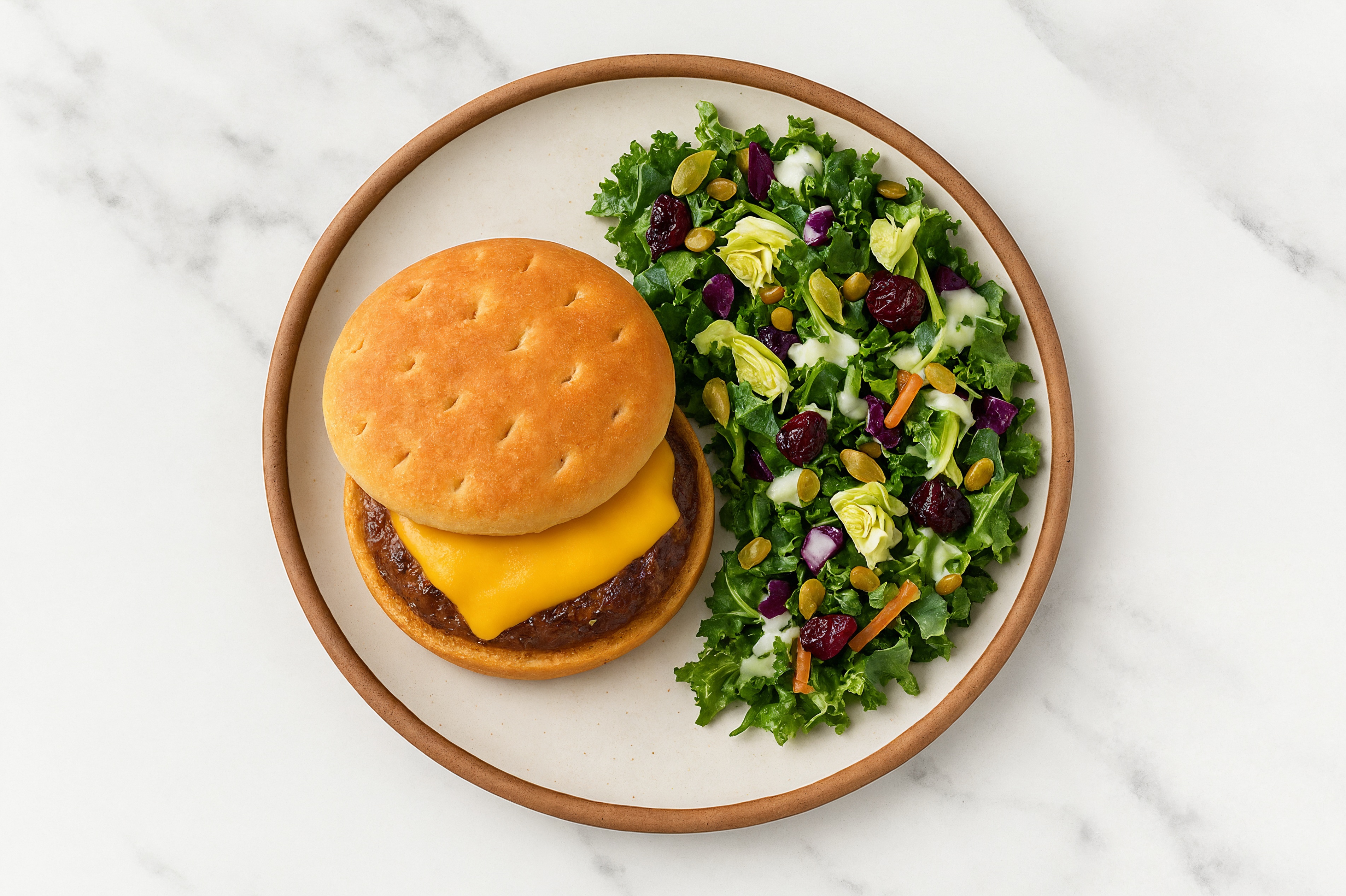 All-American Bacon Cheeseburger + Kale Salad