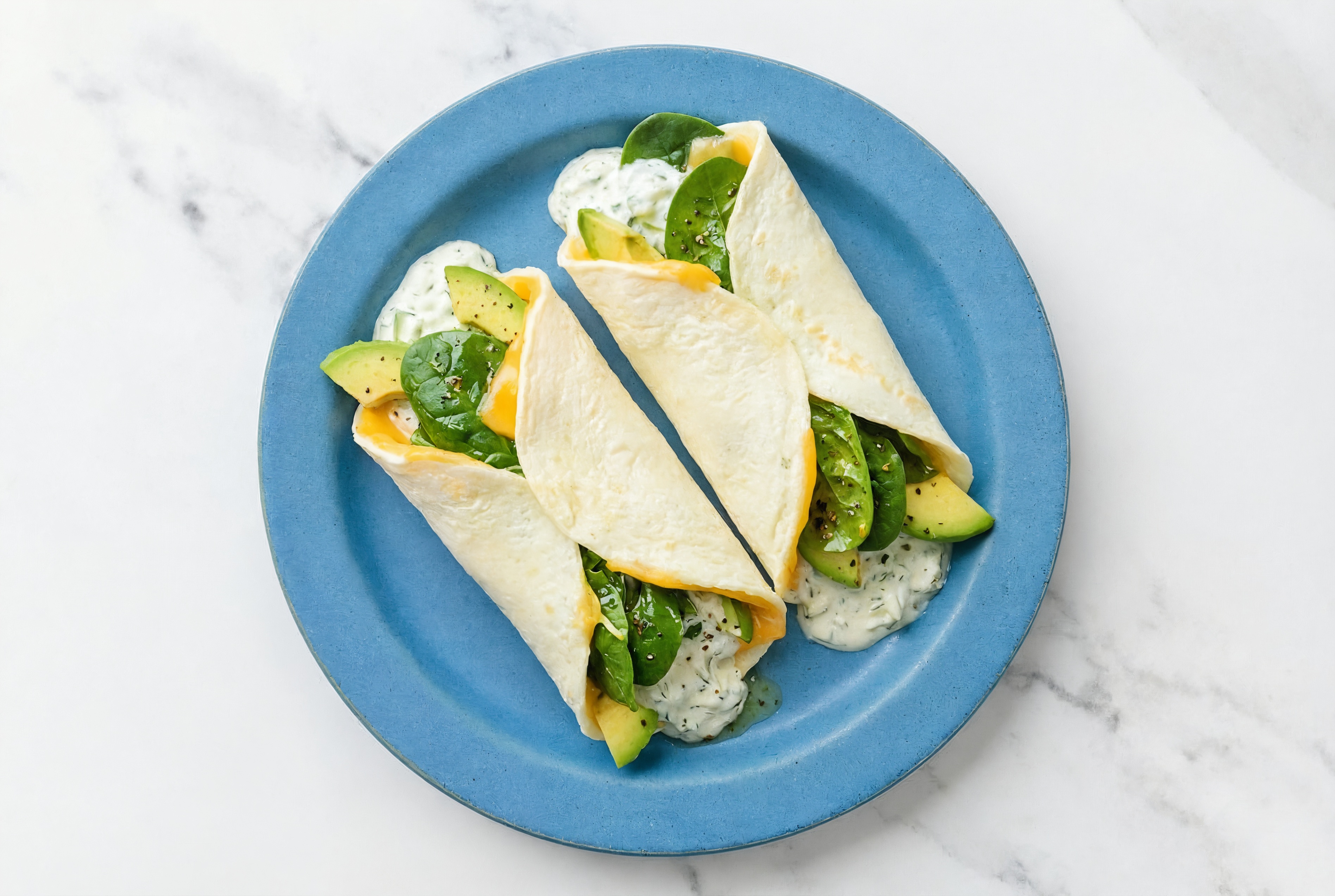 Creamy Avocado + American Wraps with Spinach