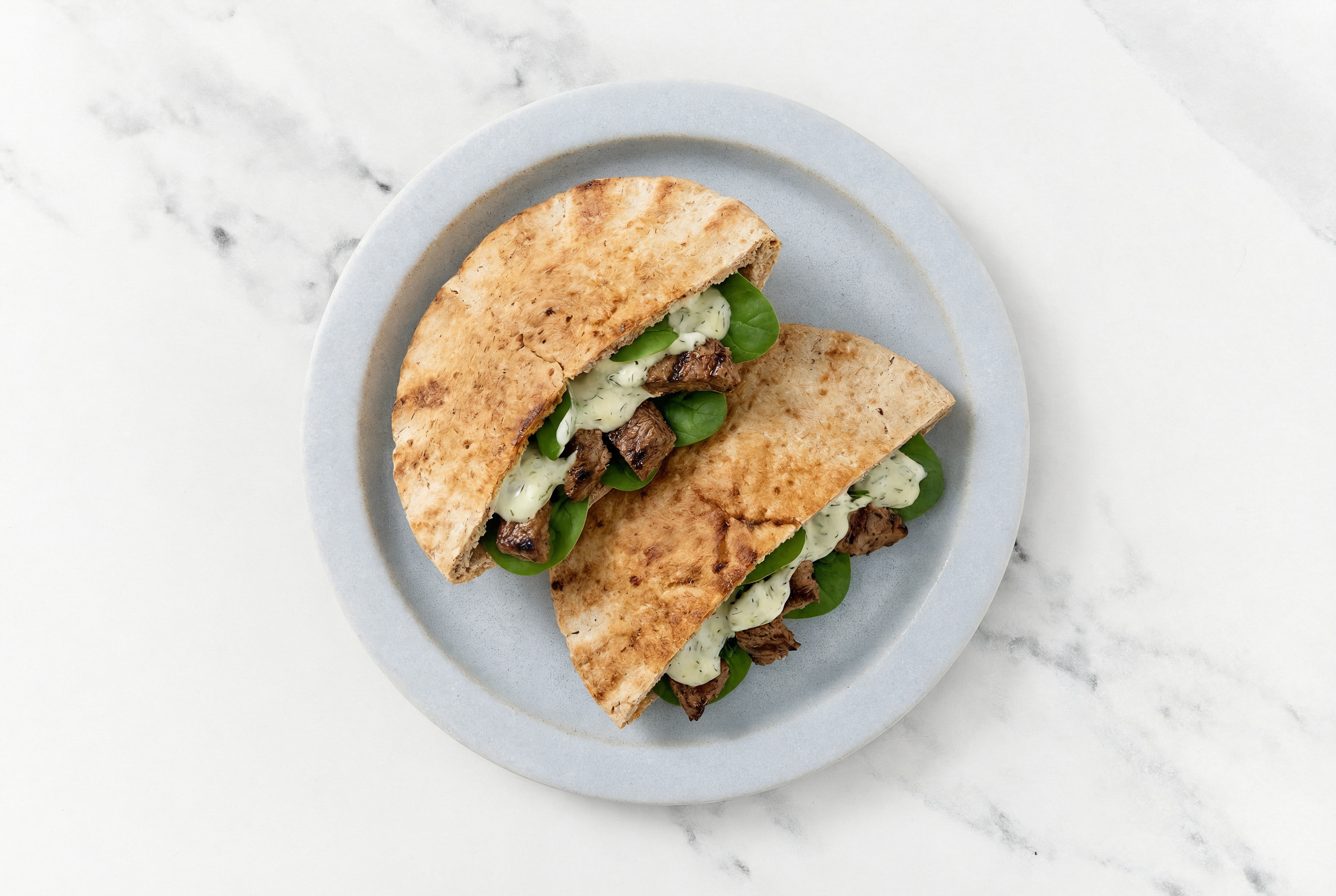 Creamy Dill Barbacoa Beef Traditional Pita