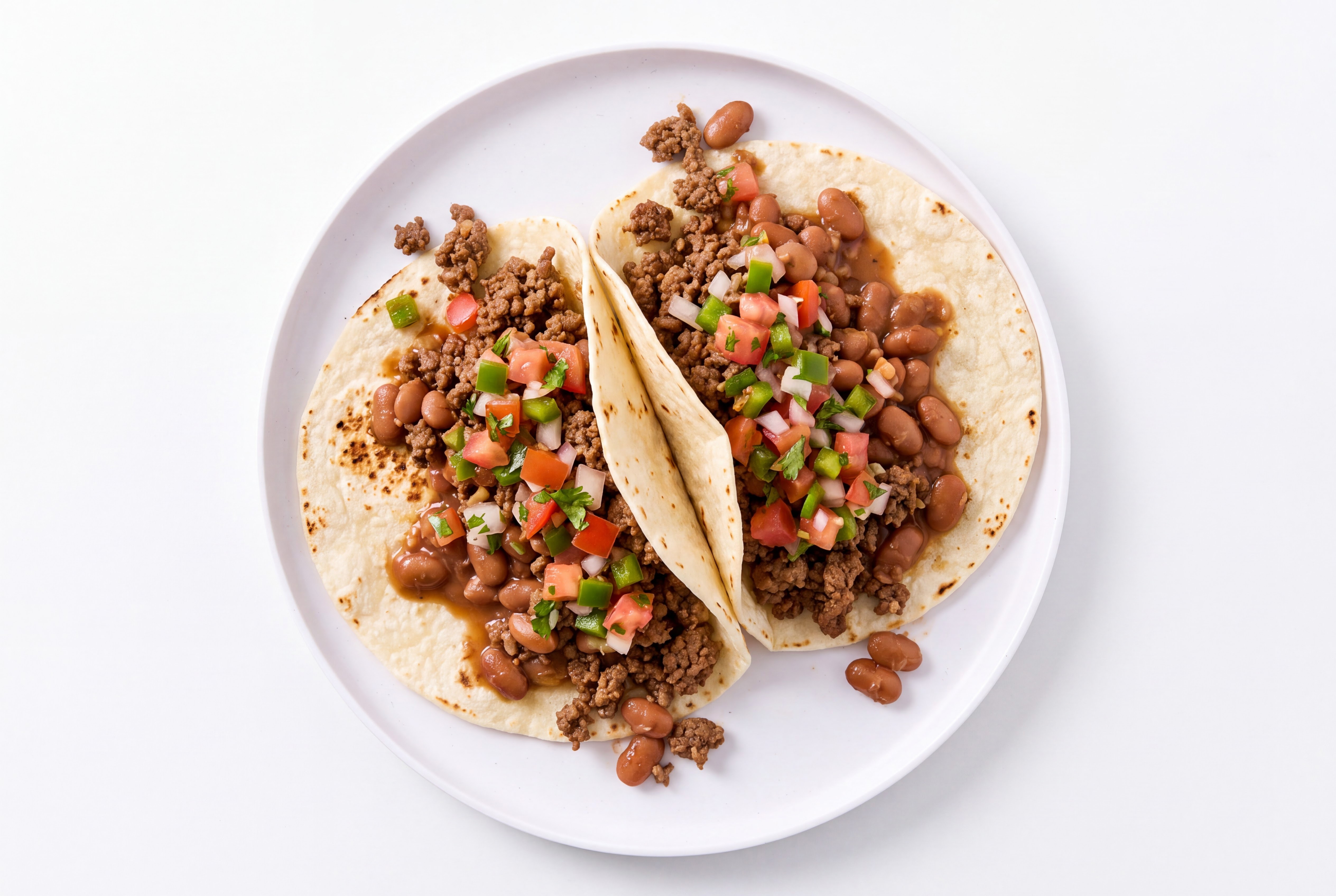  Ground Beef Tacos with Fresh Salsa & Pinto Beans