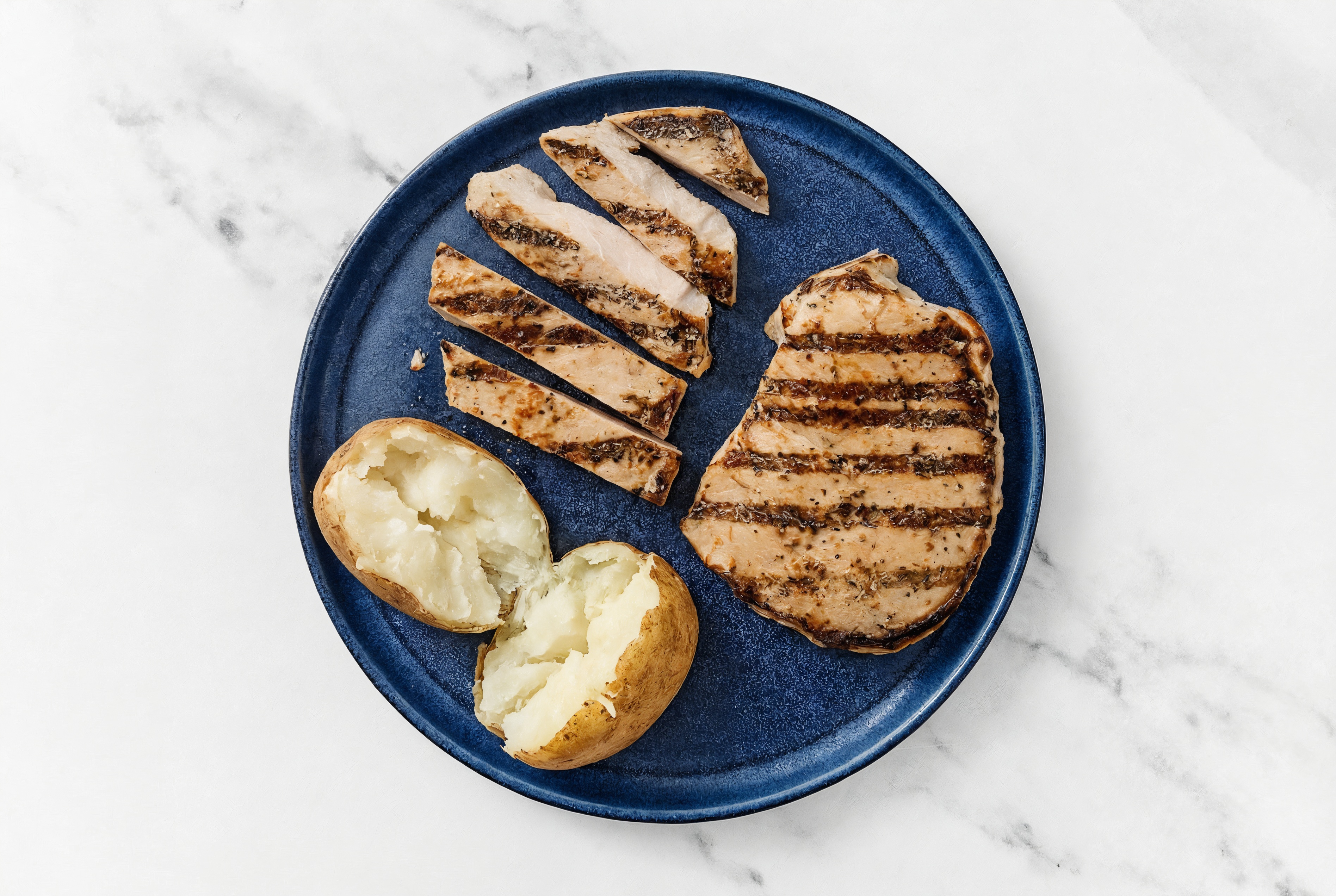 Grilled Pork Chop + Baked Potato