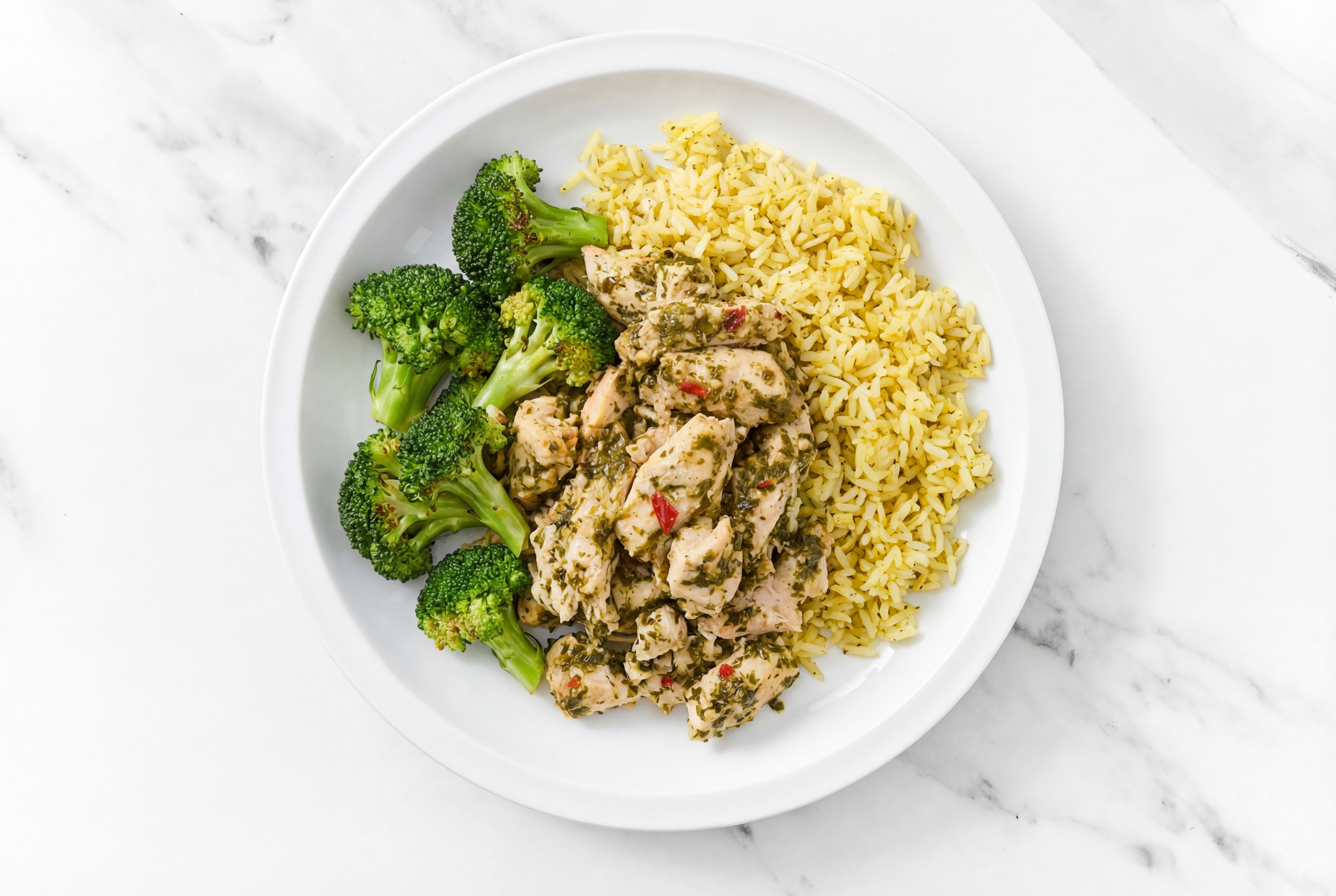 Cilantro Lime Chicken with Broccoli Bunches + Seasoned Jasmine Rice