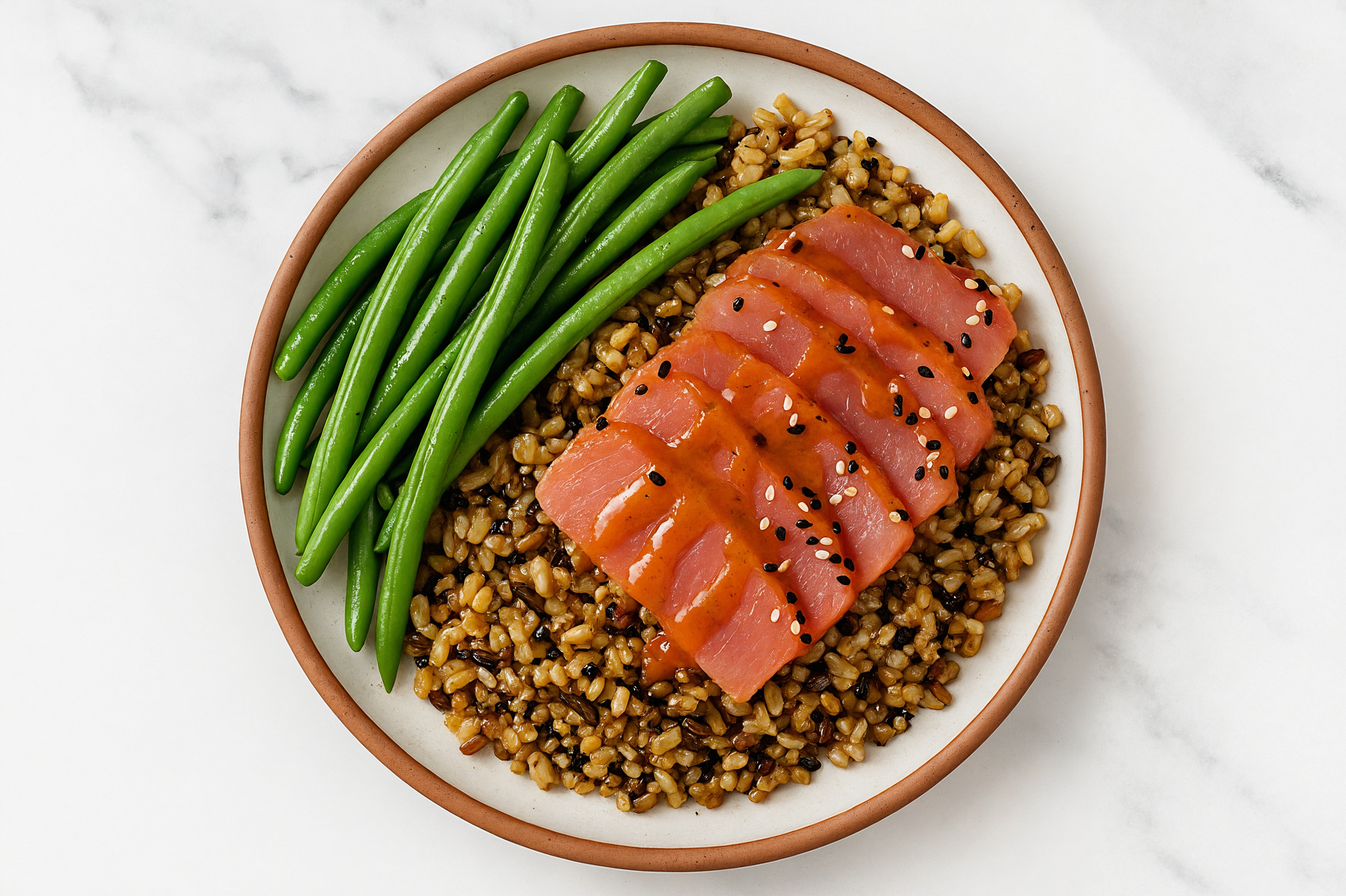 Tuna Seven Grain Bowl with Sweet Hickory & Trimmed Green Beans
