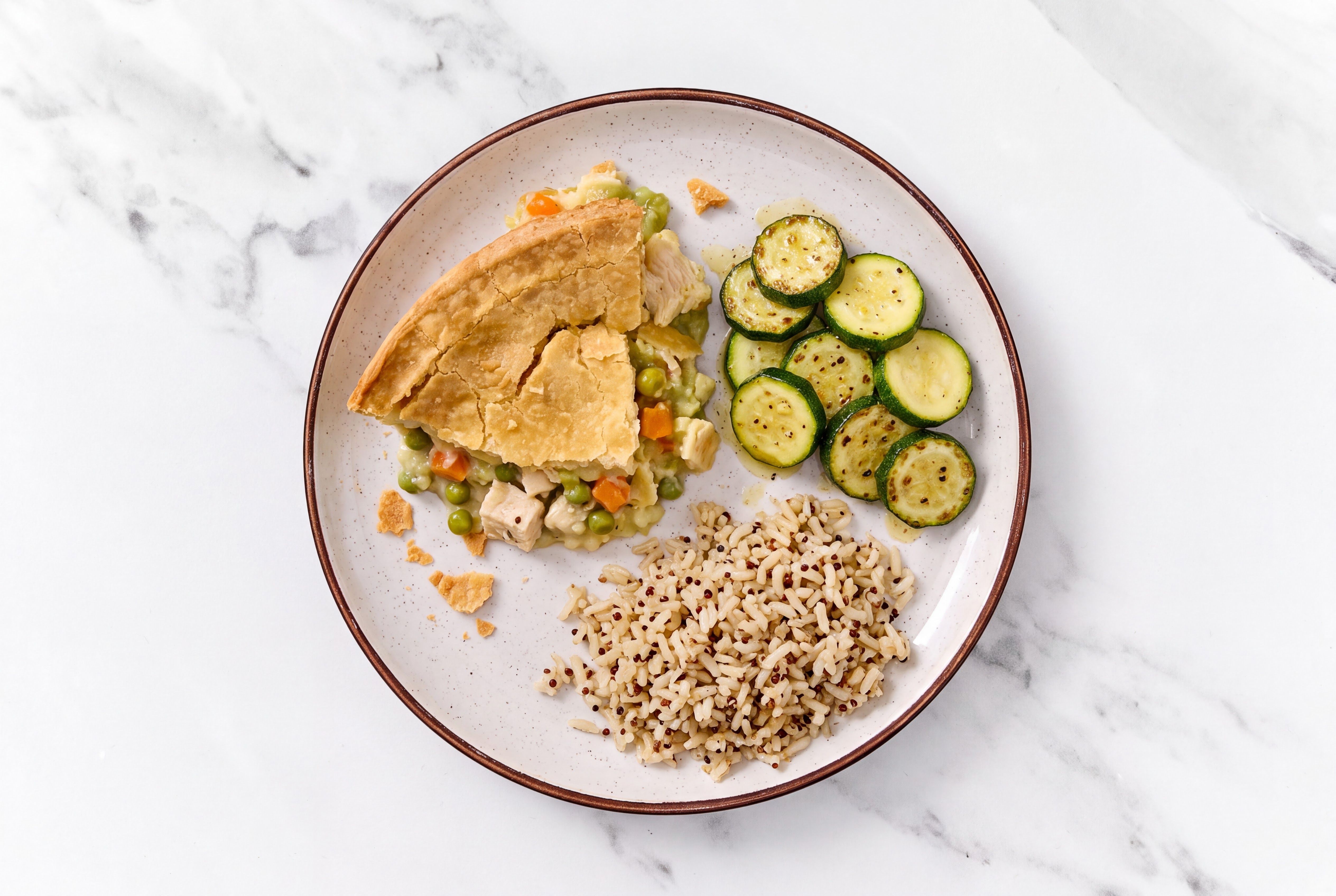 Chicken Pot Pie with Zucchini & Quinoa Blend