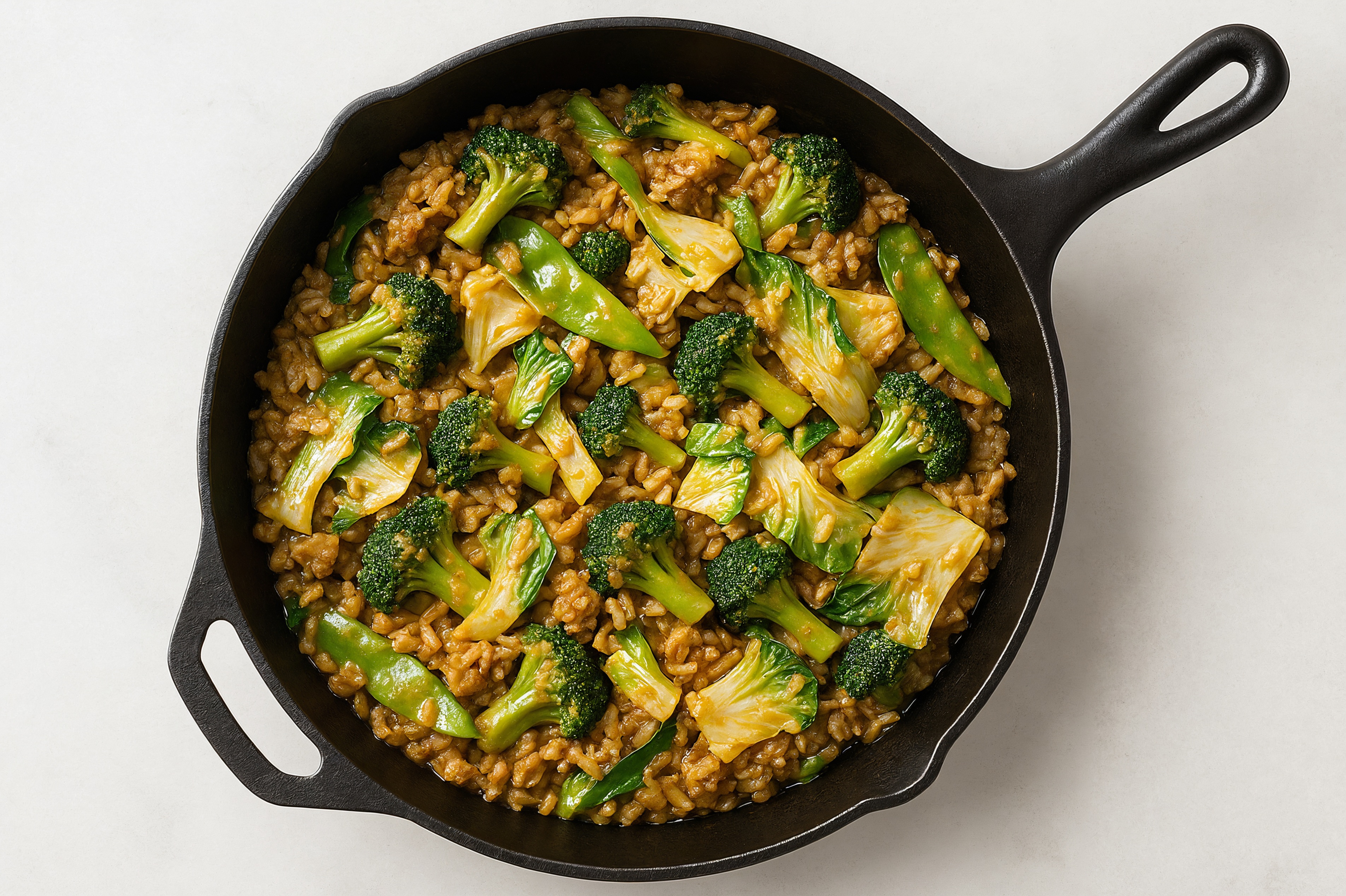 Thai Peanut Bok Choy + Ground Turkey Stir-Fry with Brown Rice