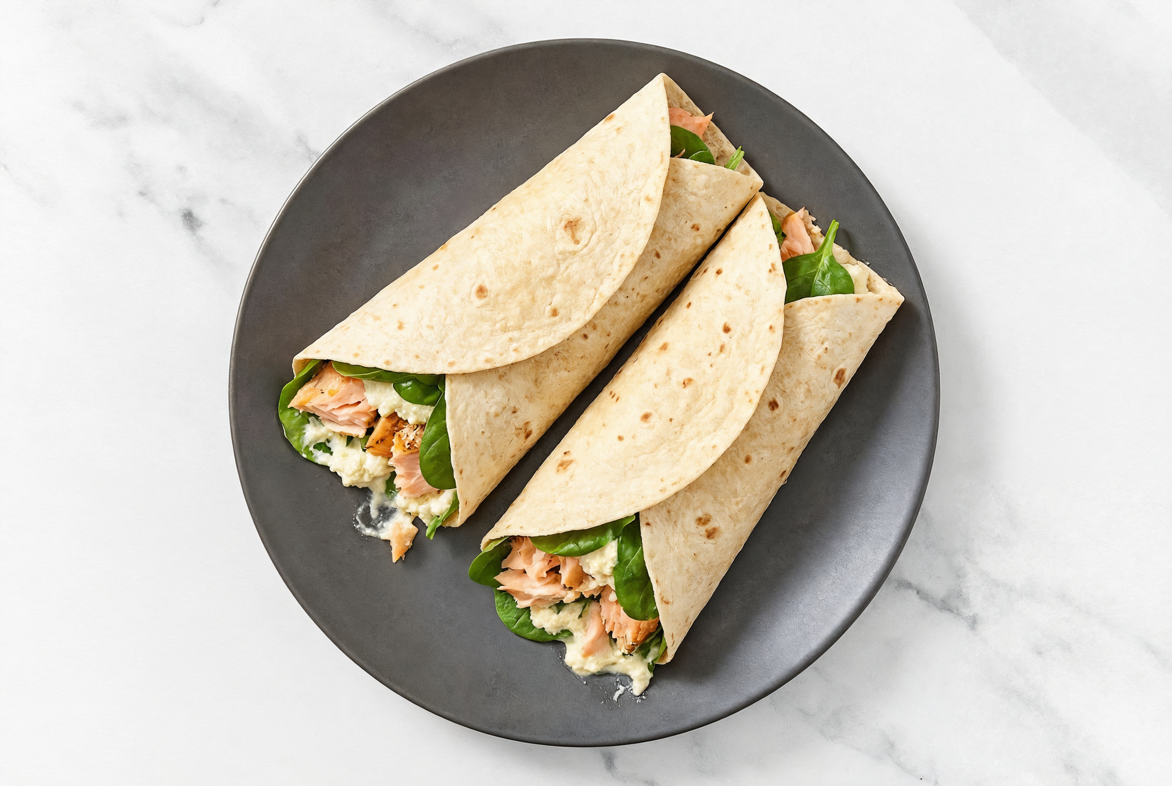 Grilled Salmon + "Ricotta" Wrap
