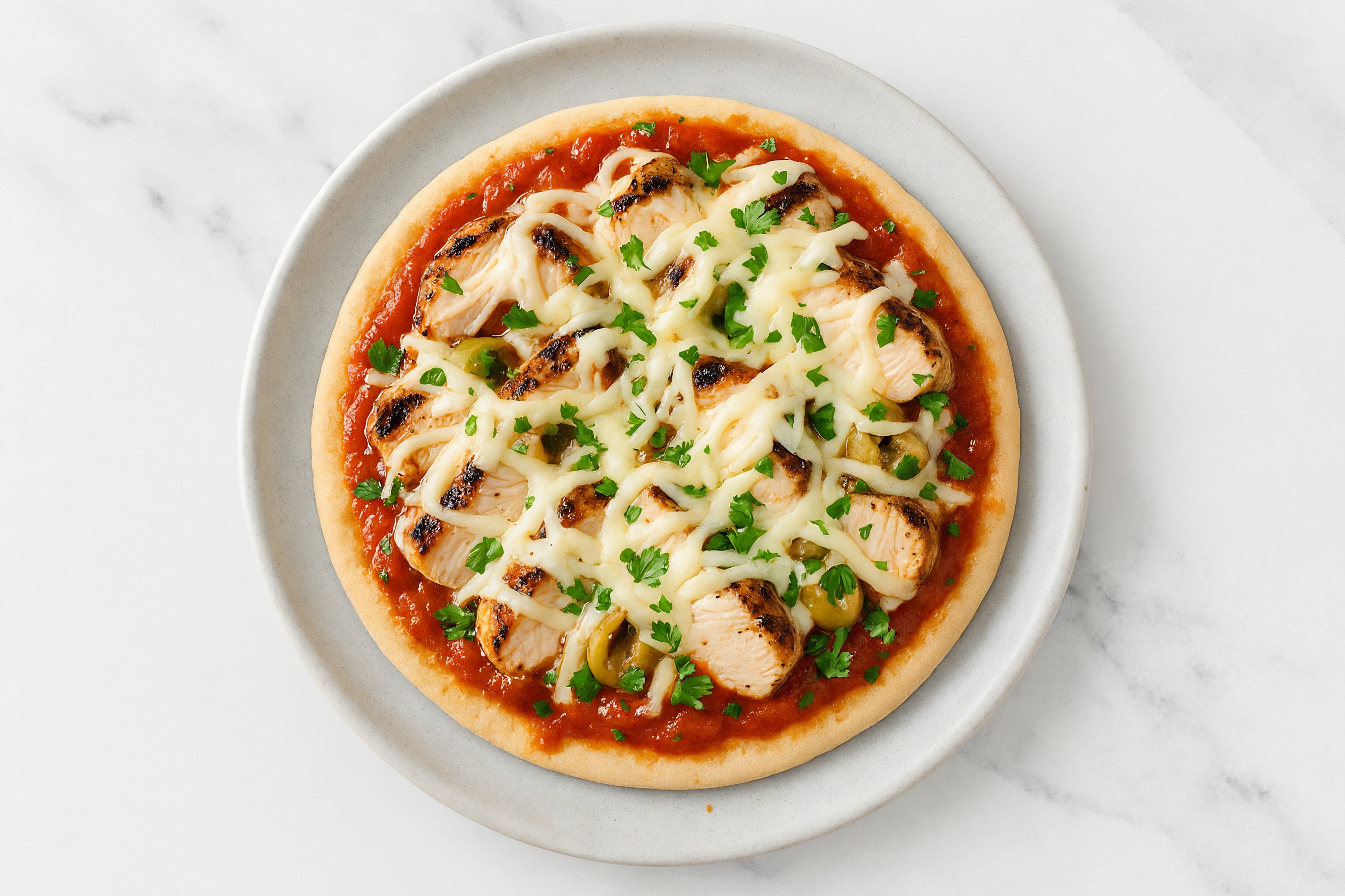 Classic Pork + Green Olives Gluten-Free Pizza with Parsley