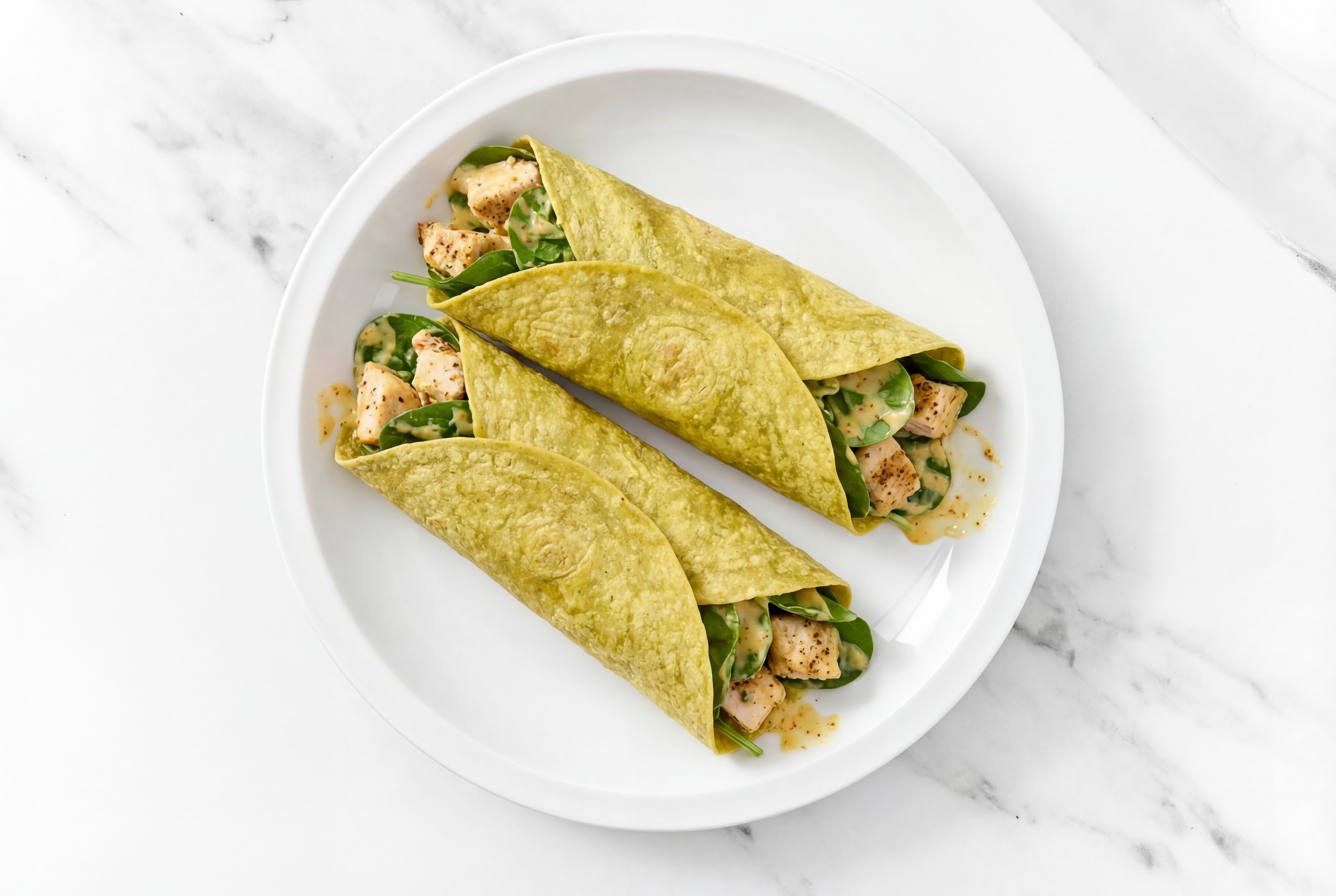 Spinach Chicken Wrap with Honey Mustard