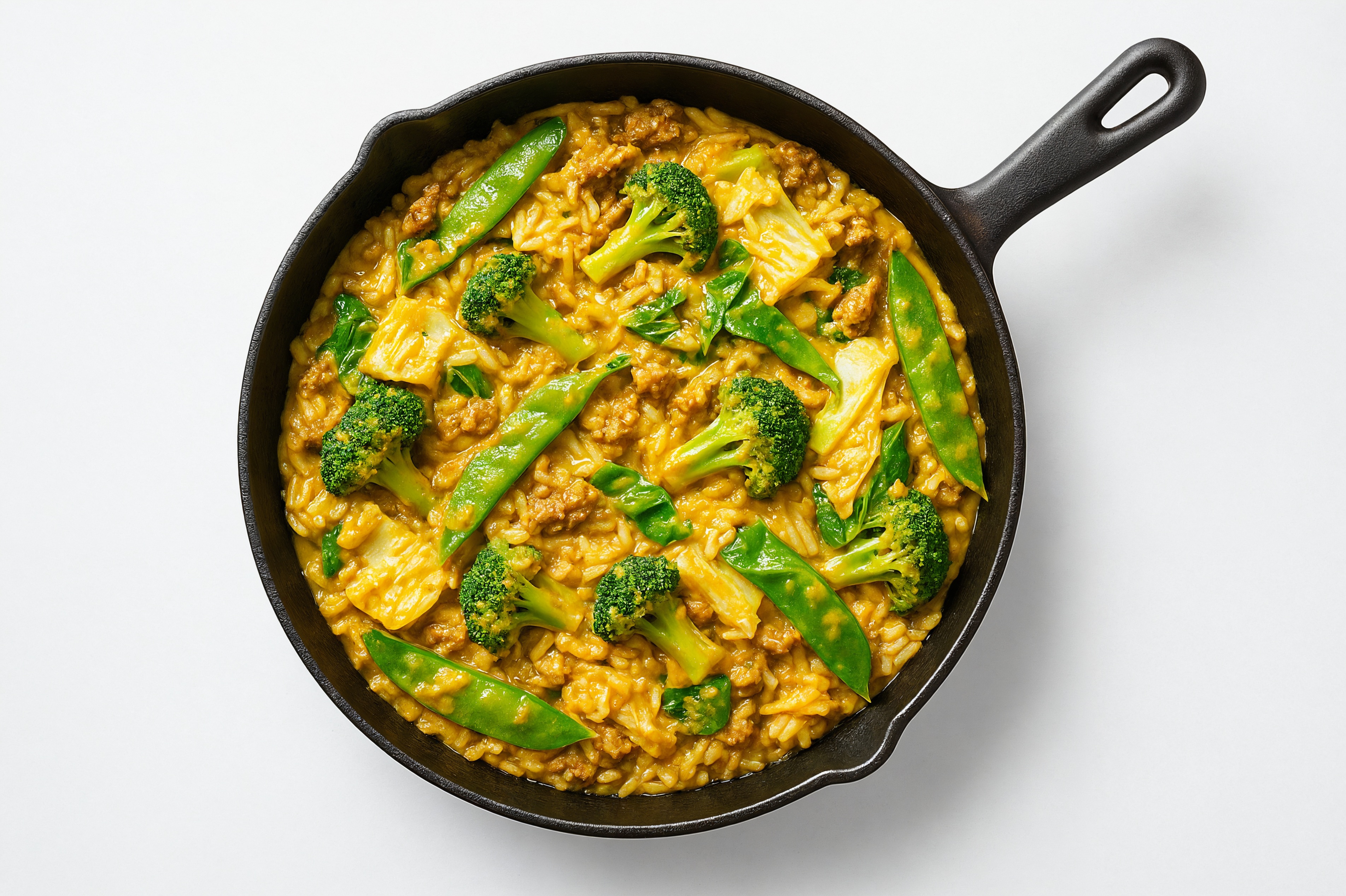 Curry Bok Choy + Ground Beef Patties Stir-Fry