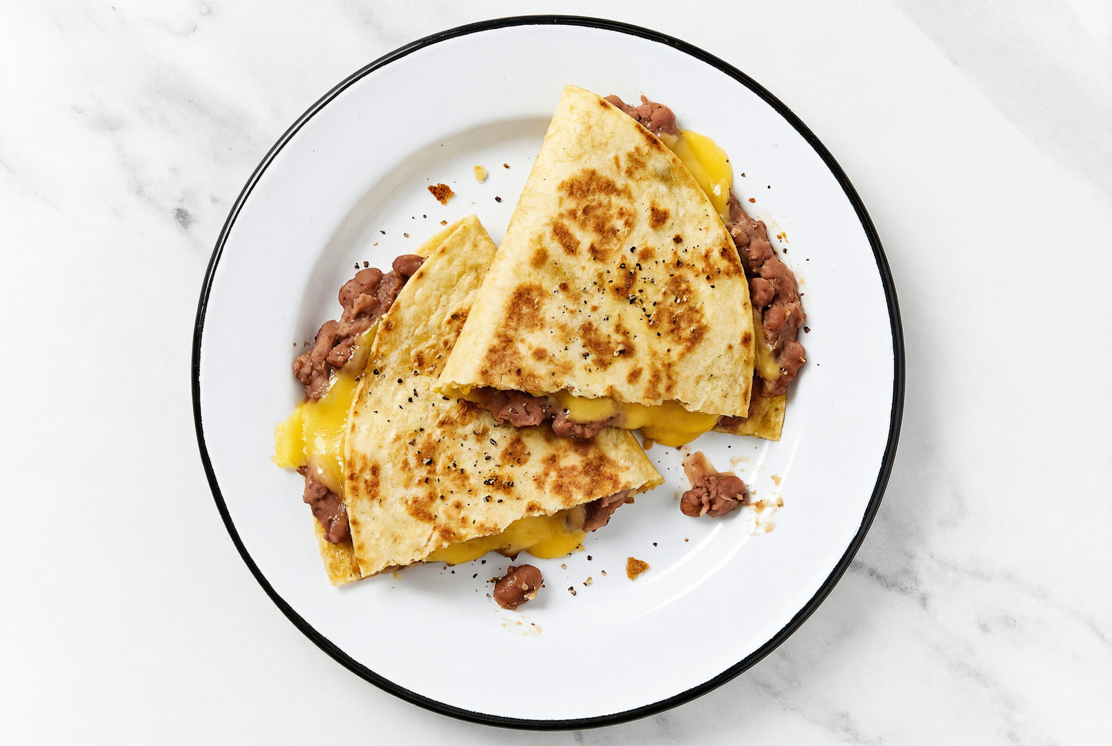 Plant-Based Refried Red Beans Bean Quesadillas