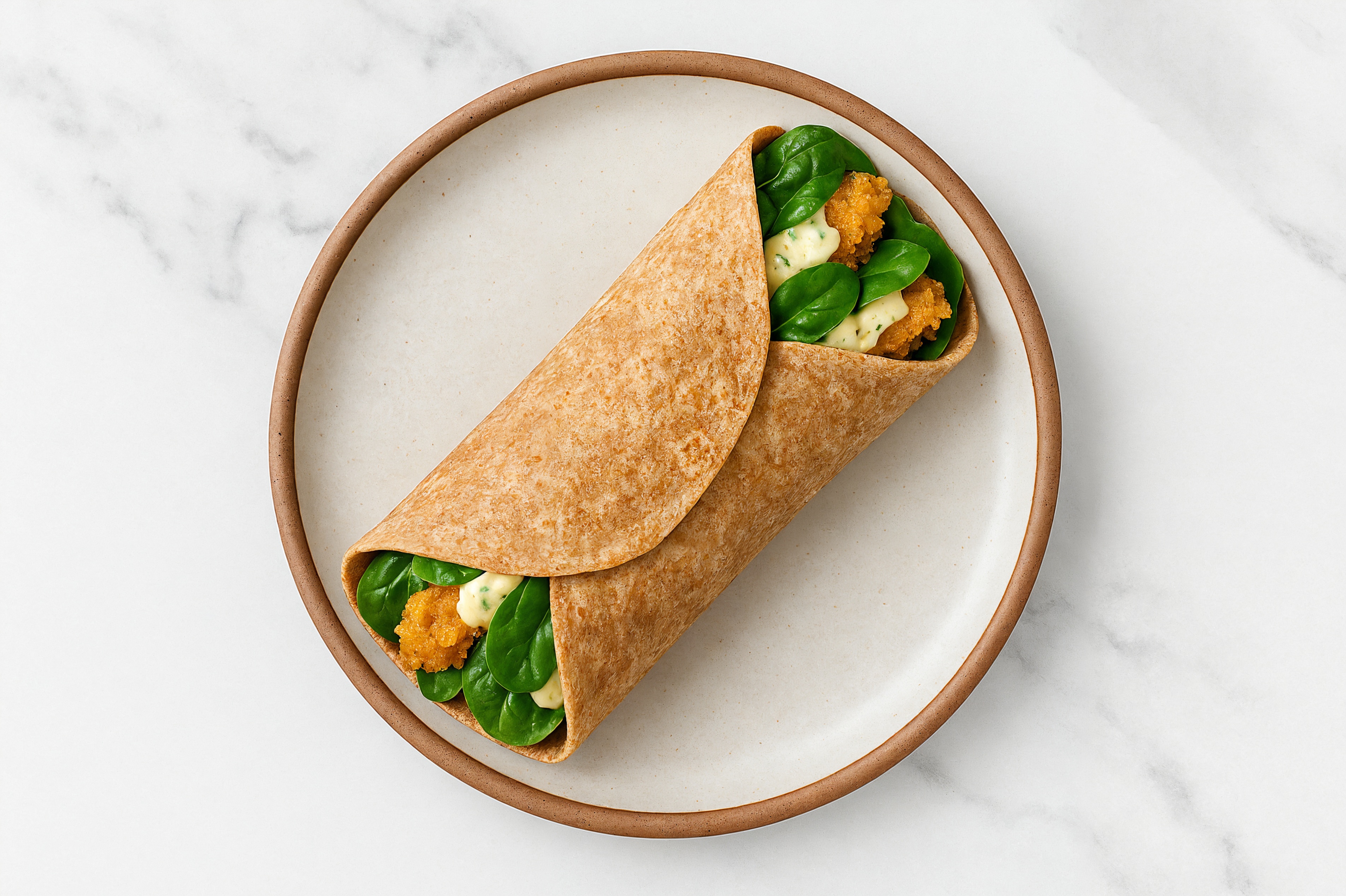 "Chicken" Tender & Organic Spinach Wrap with Caesar