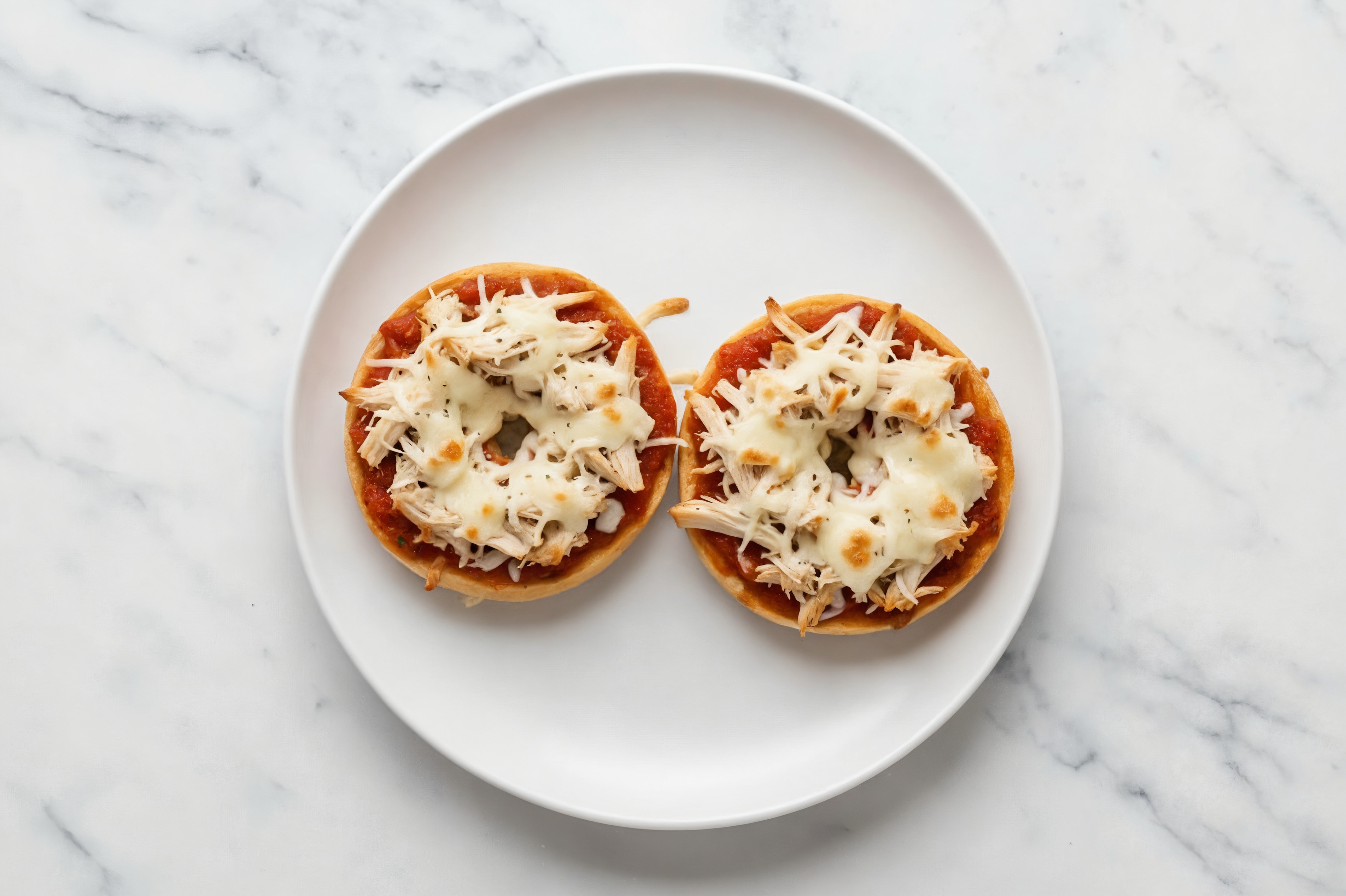 Classic Pulled Chicken Pizza Gluten-Free Plain Bagels