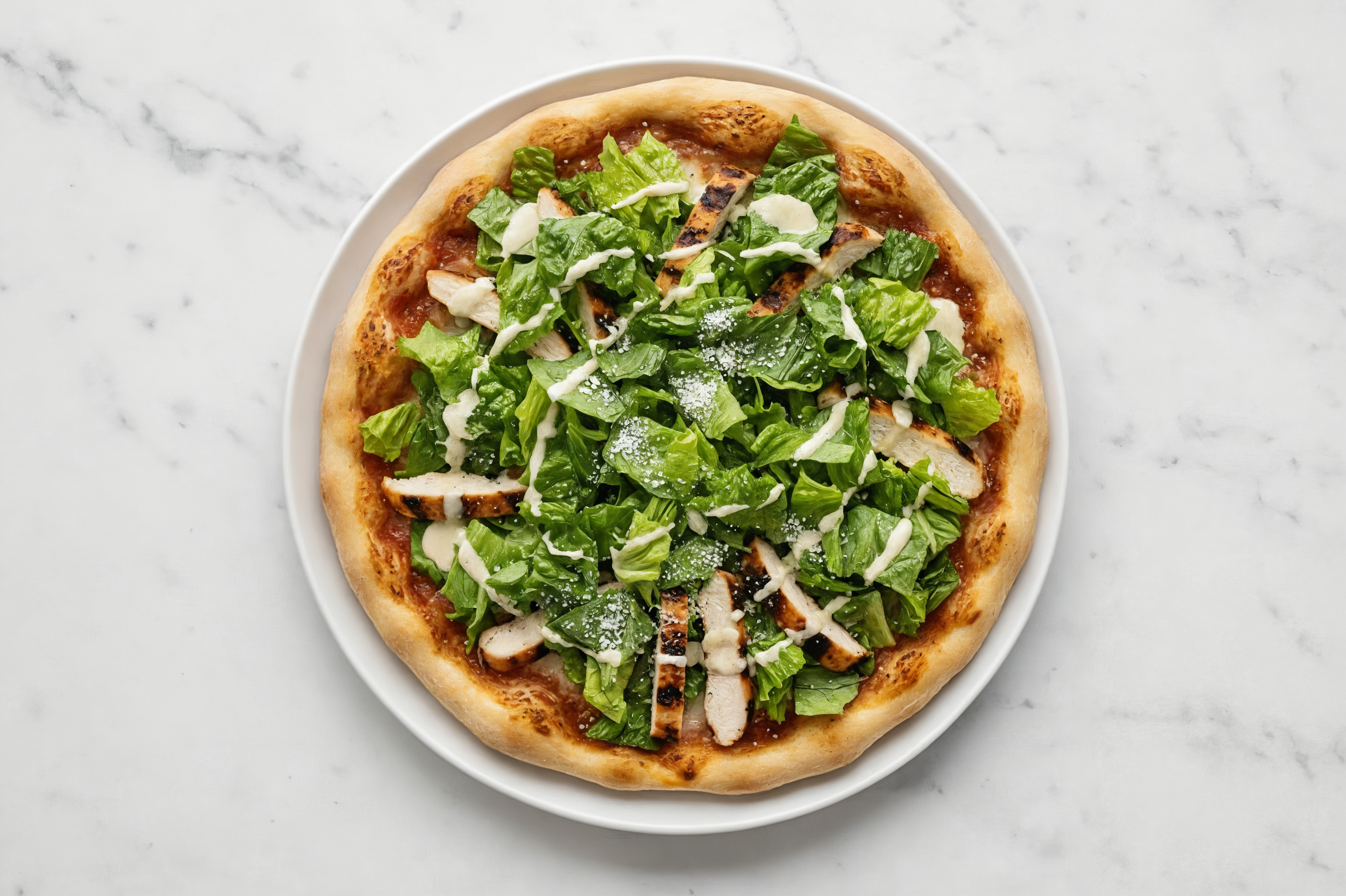 Chicken Caesar Salad Pizza Pie