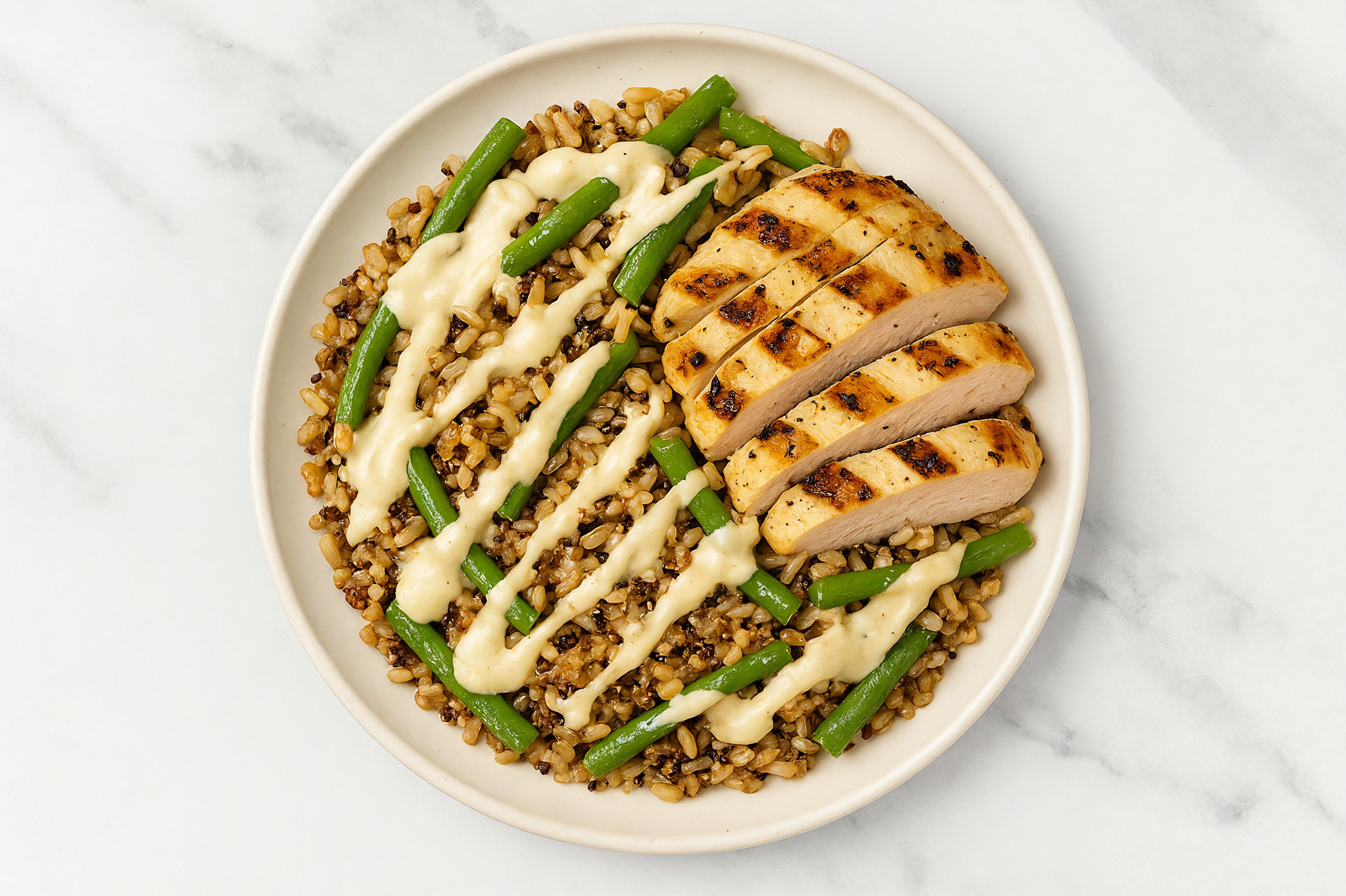 Creamy Garlic Chicken + Organic Green Bean Bowl