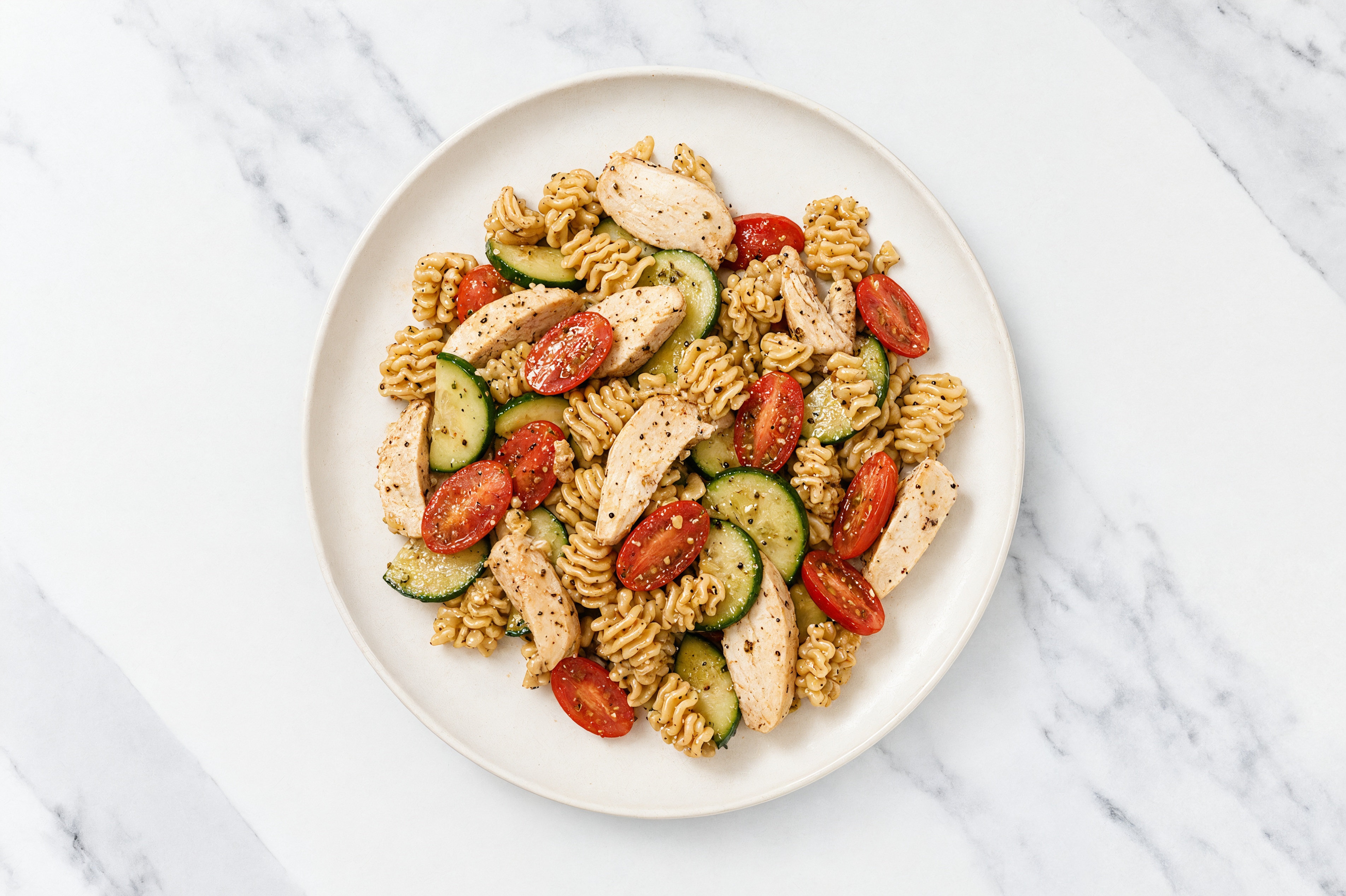 Go-To Balsamic Protein Pasta Salad