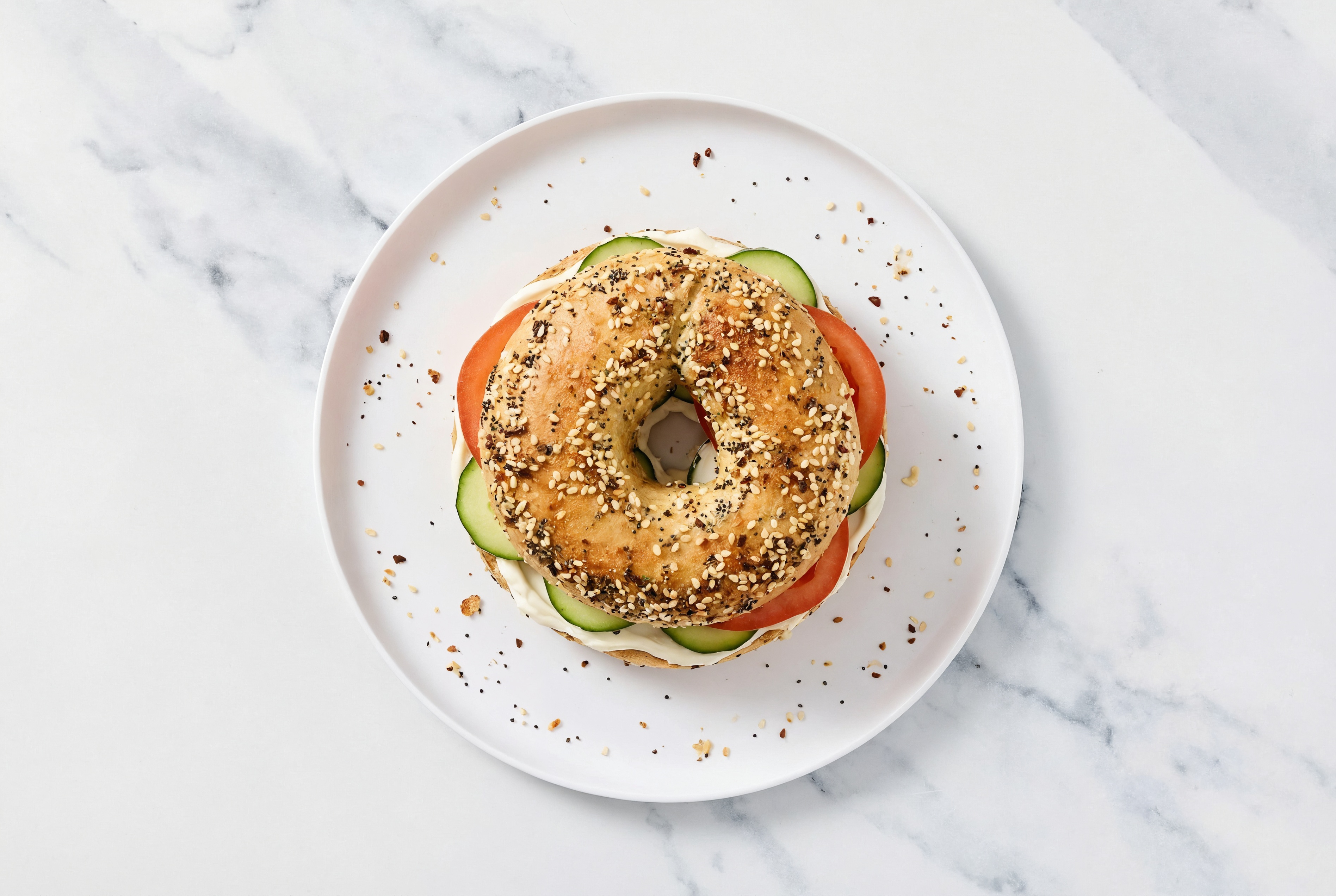 Bagel with Cream Cheese + Veggies | Hungryroot
