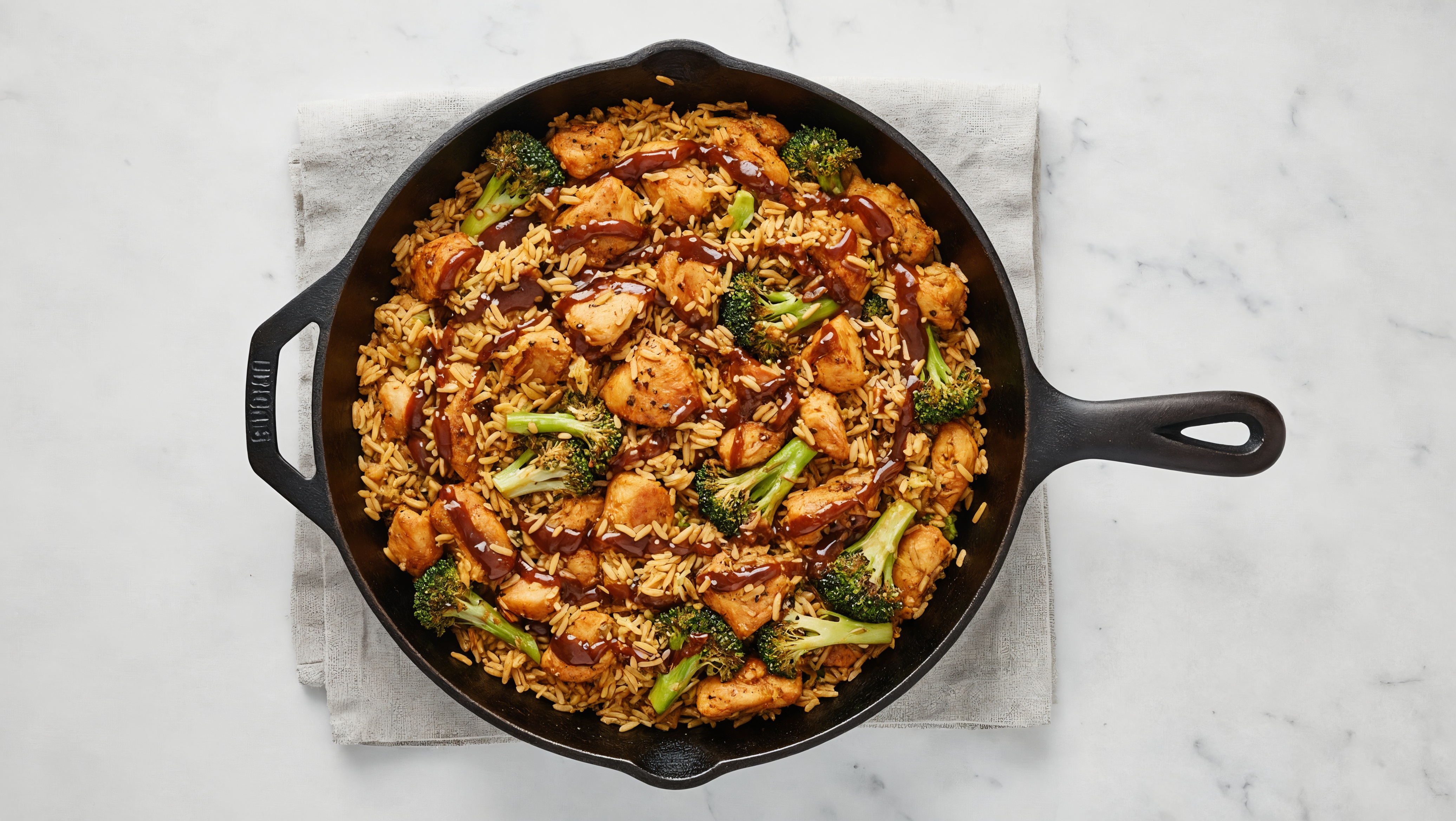 Japanese BBQ Chicken + Organic Broccoli Stir-Fry with Seasoned Jasmine Rice