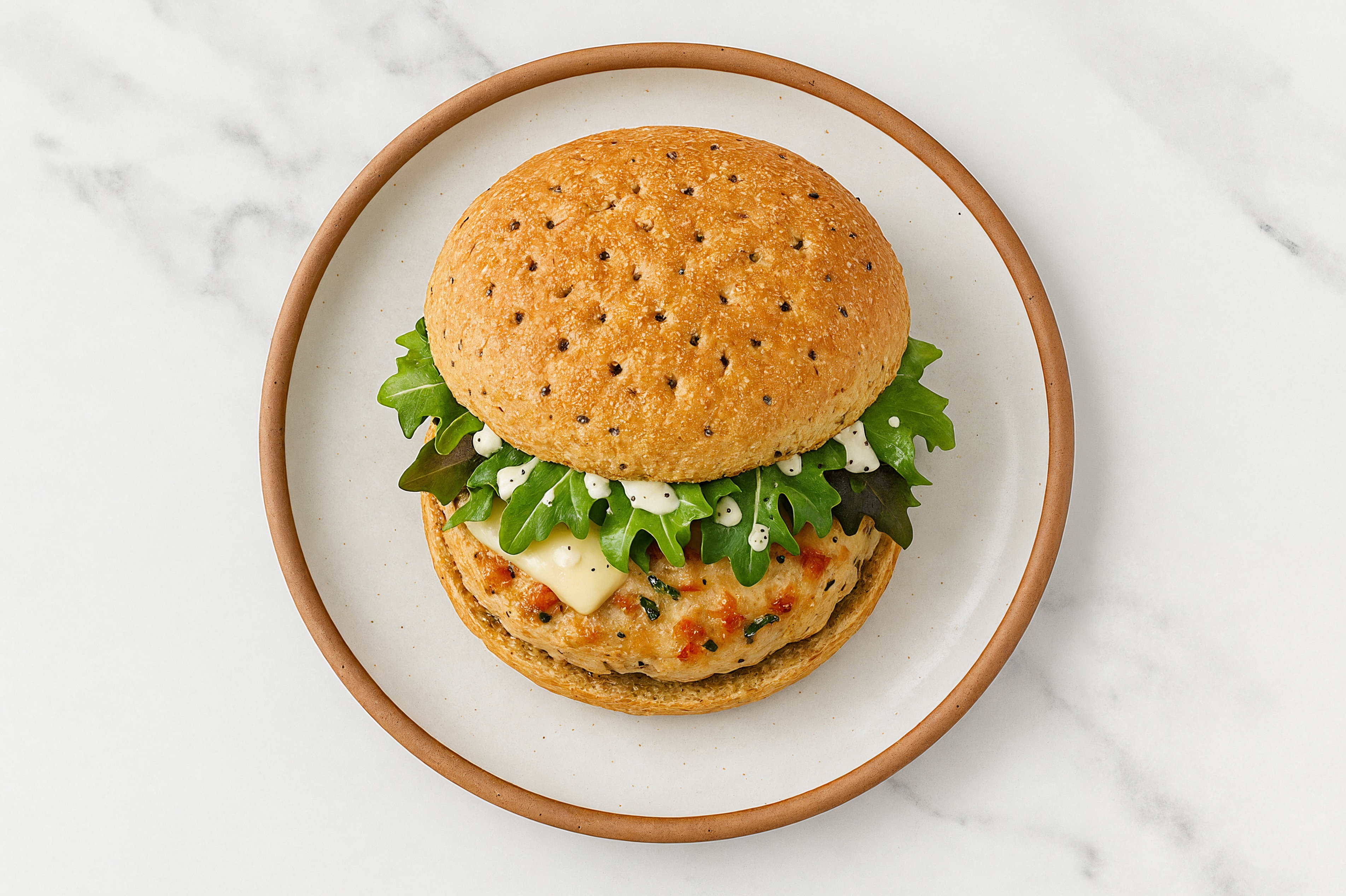 Creamy Bruschetta Chicken Cheeseburger