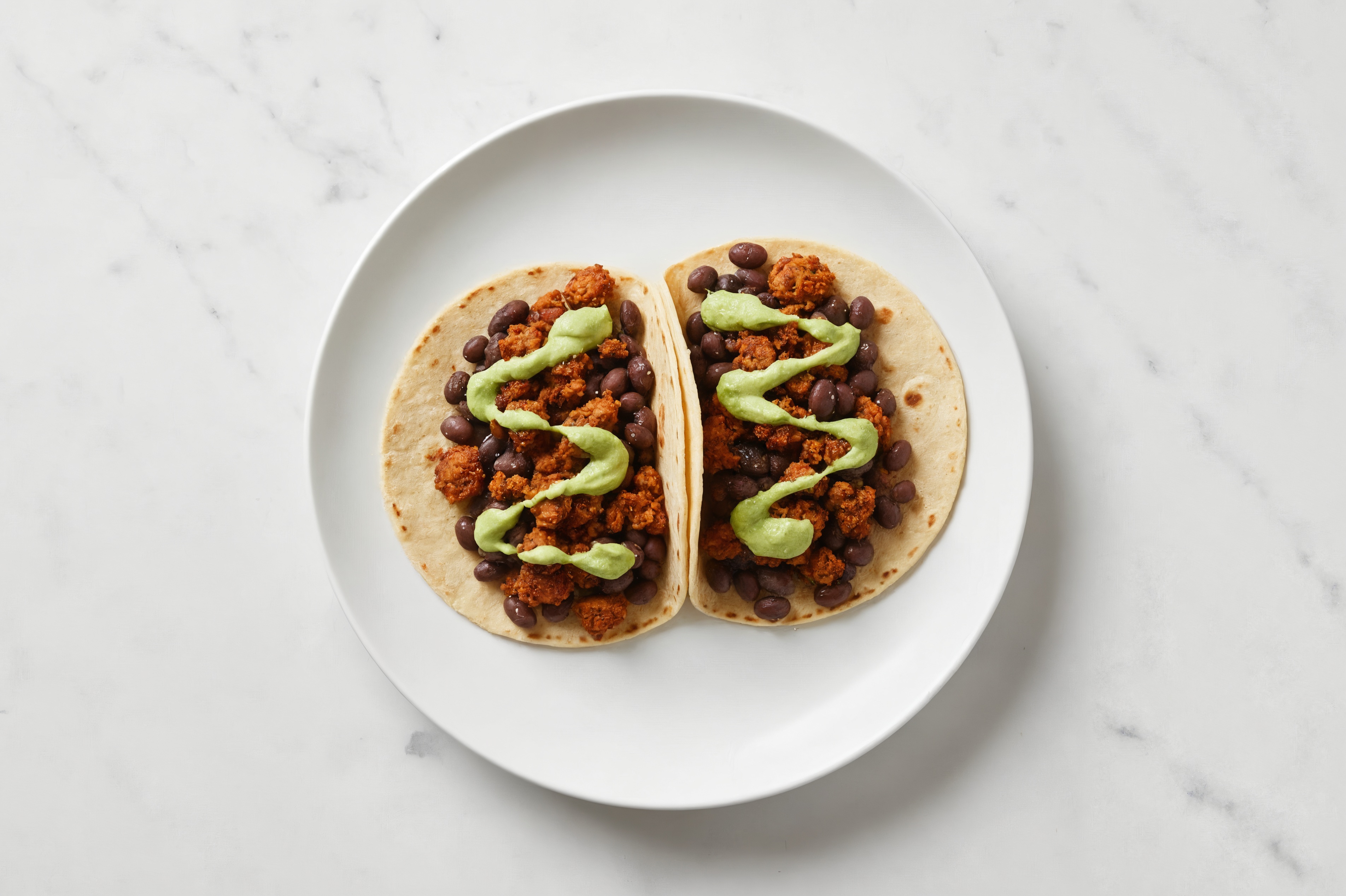 Cuban Spiced Black Beans Bean Tacos with "Chorizo" & Avocado