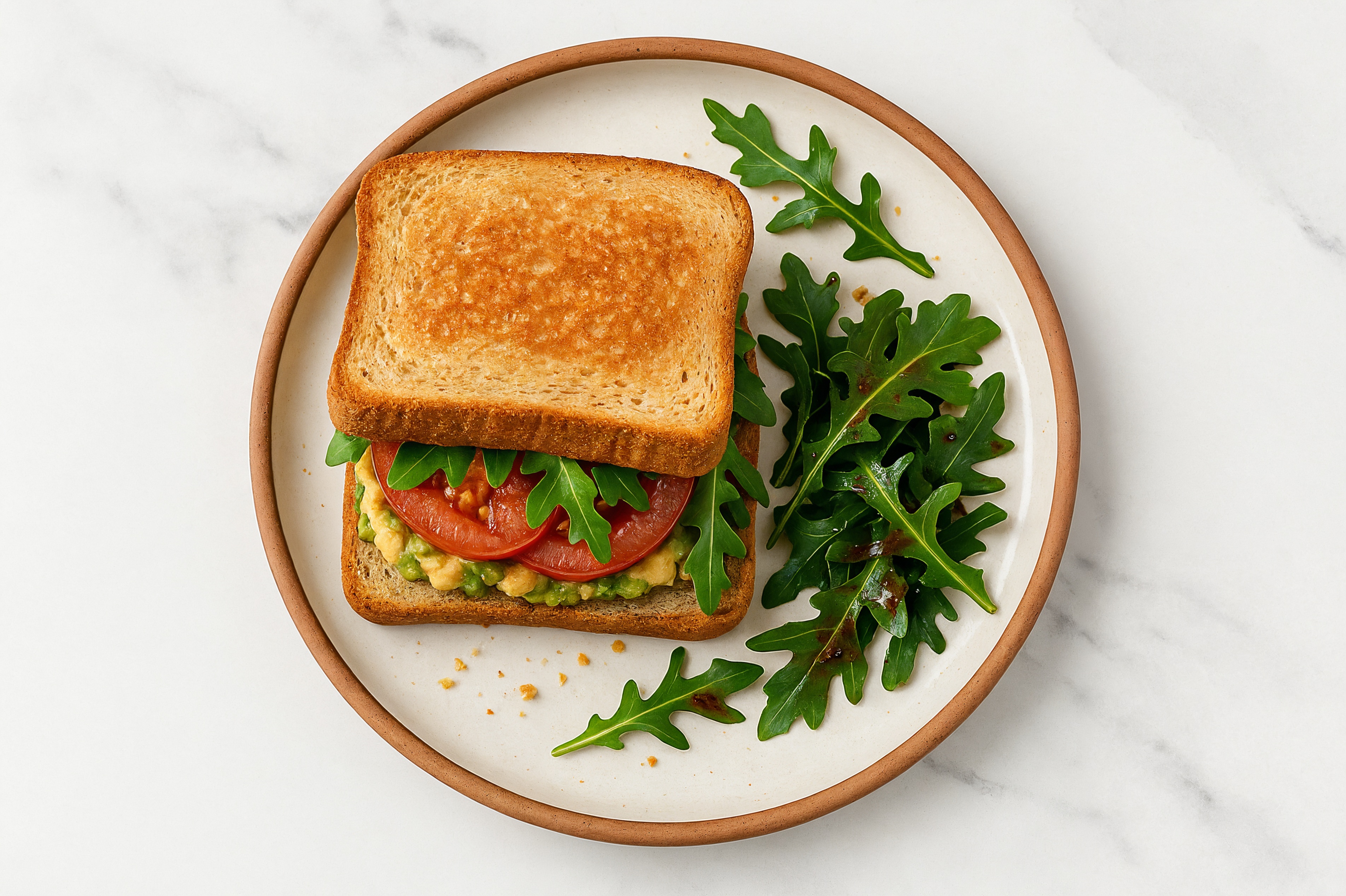 Pesto Chickpea Smash Sammie + Side Salad