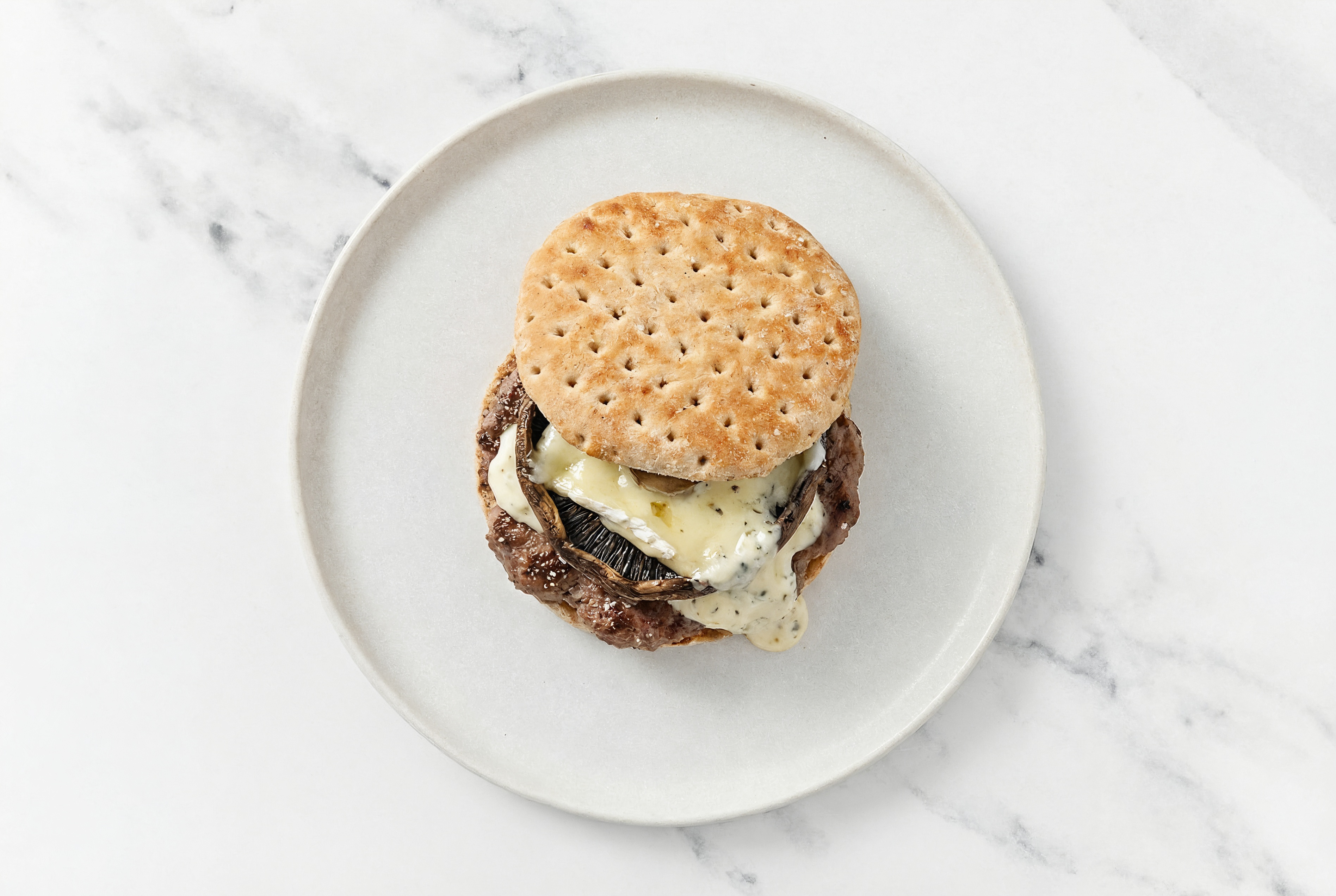 Ground Beef Patties + Mushroom Brie Burgers