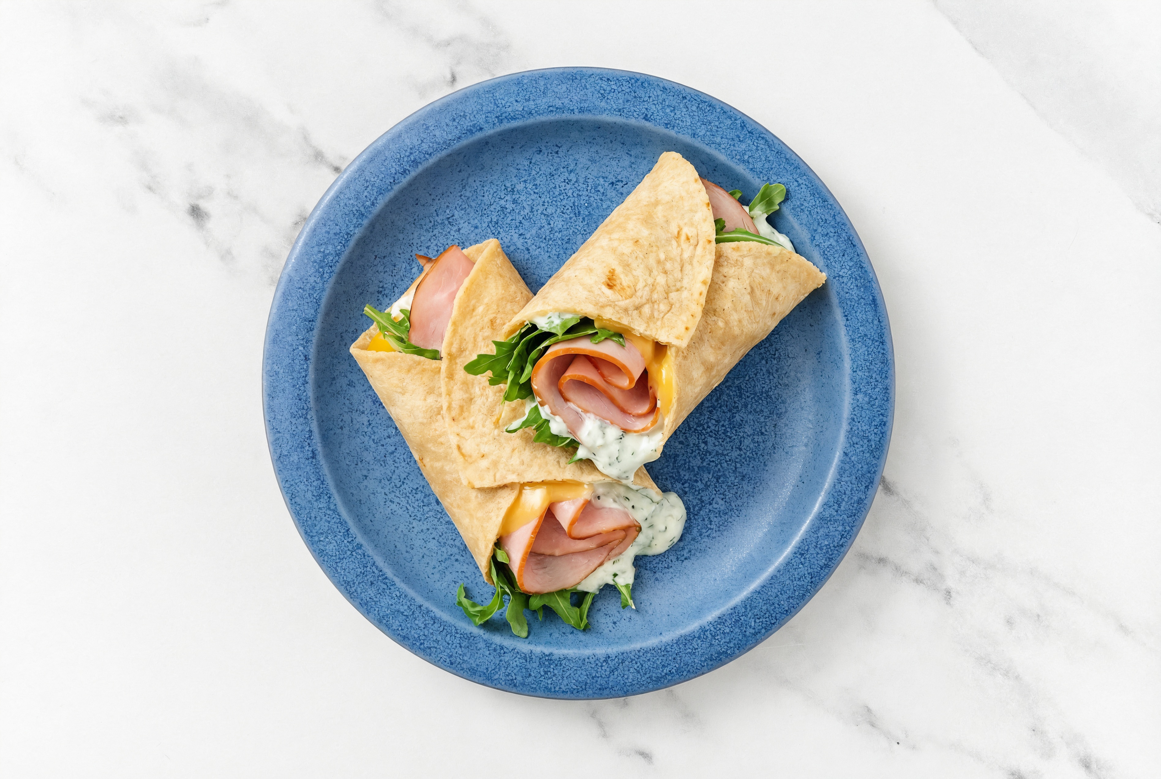 Creamy Honey Ham + American Tortilla Wraps with Arugula