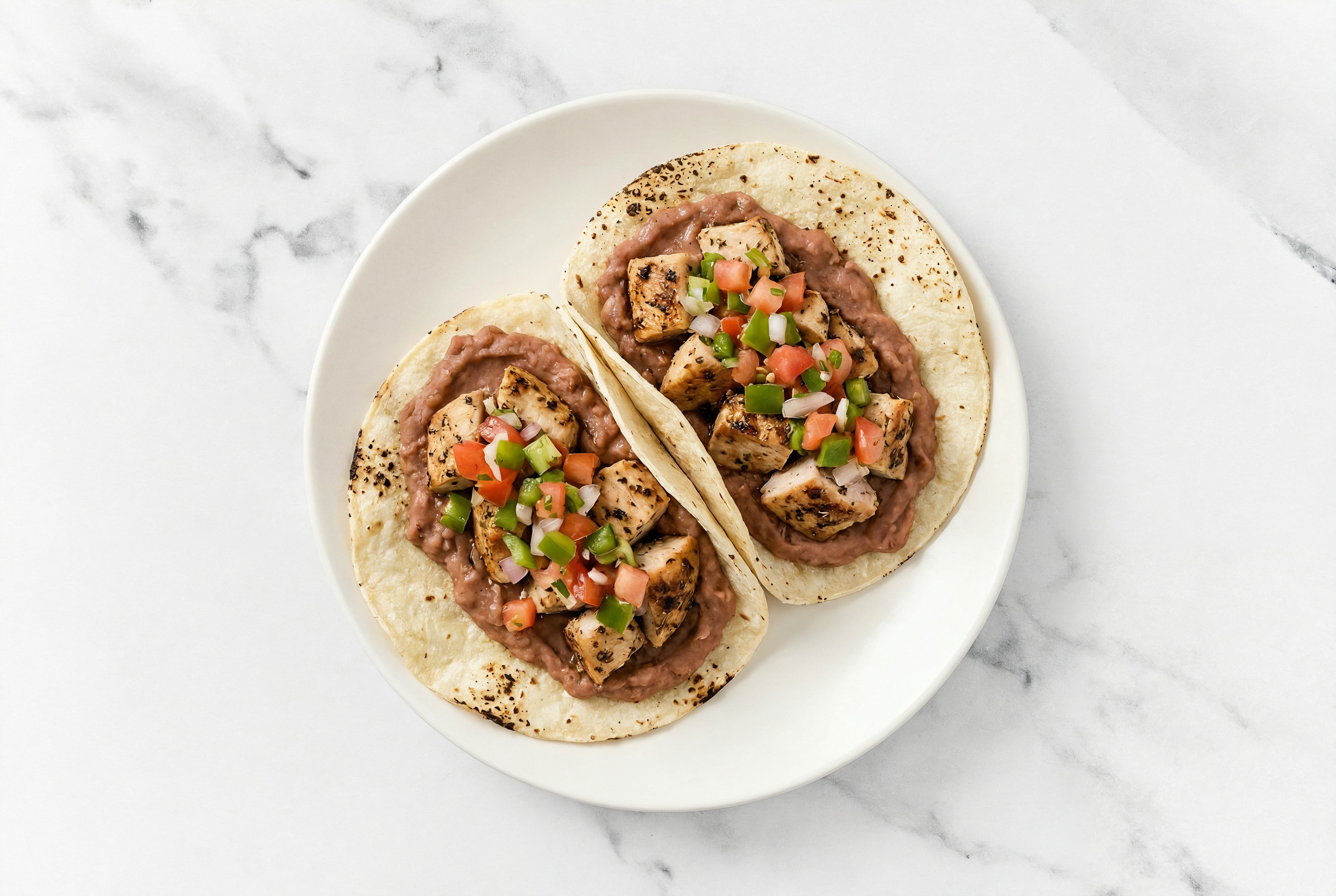 Hearty Chipotle Turkey Tacos with Fresh Salsa & Refried Red Beans